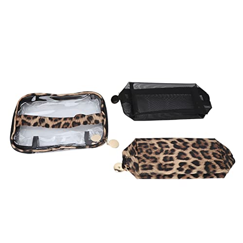 Portable Waterproof Leopard Print Makeup Bag - Travel Cosmetic Organizer for Women | Perfect for Gym, Travel & Everyday Use