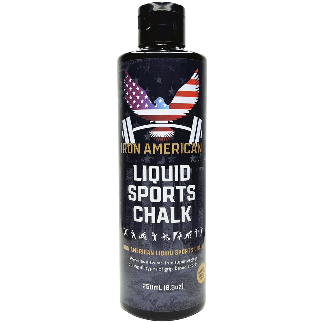 IRON AMERICAN Liquid Chalk - No Mess Long Lasting Grip Enhancer for Weightlifting, Gymnastics, Rock Climbing & CrossFit - Premium Gym Chalk for Better Performance - Ideal for Strength Training, Pull-Ups & Workouts
