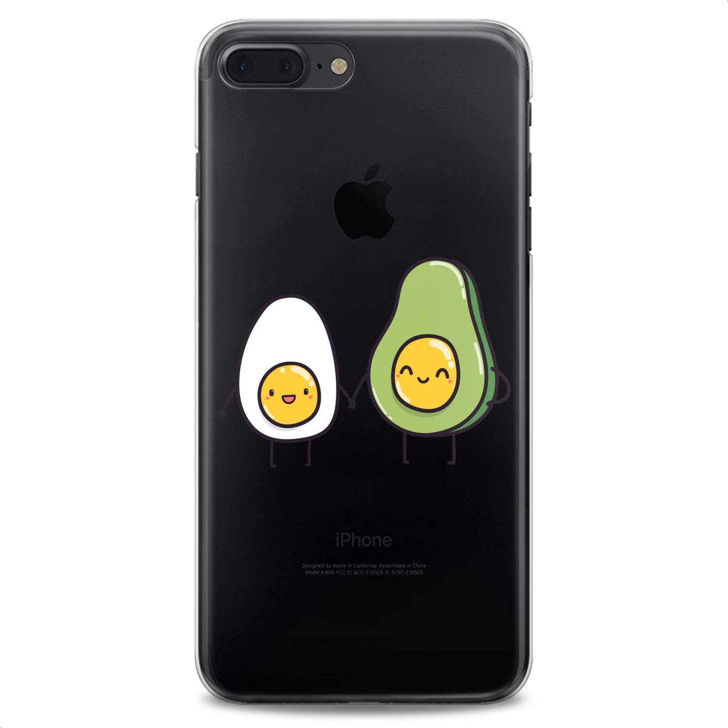 Premium TPU Phone Case for iPhone 16/15/14/13/12/11 Pro Max/Plus/Mini/Xs/Xr/X/8+/7/6/5/SE - Funny Avocado Friends Design, Slim Clear Flexible Silicone Cover (Green/Yellow) - Perfect for Everyday Protection & Cute Style