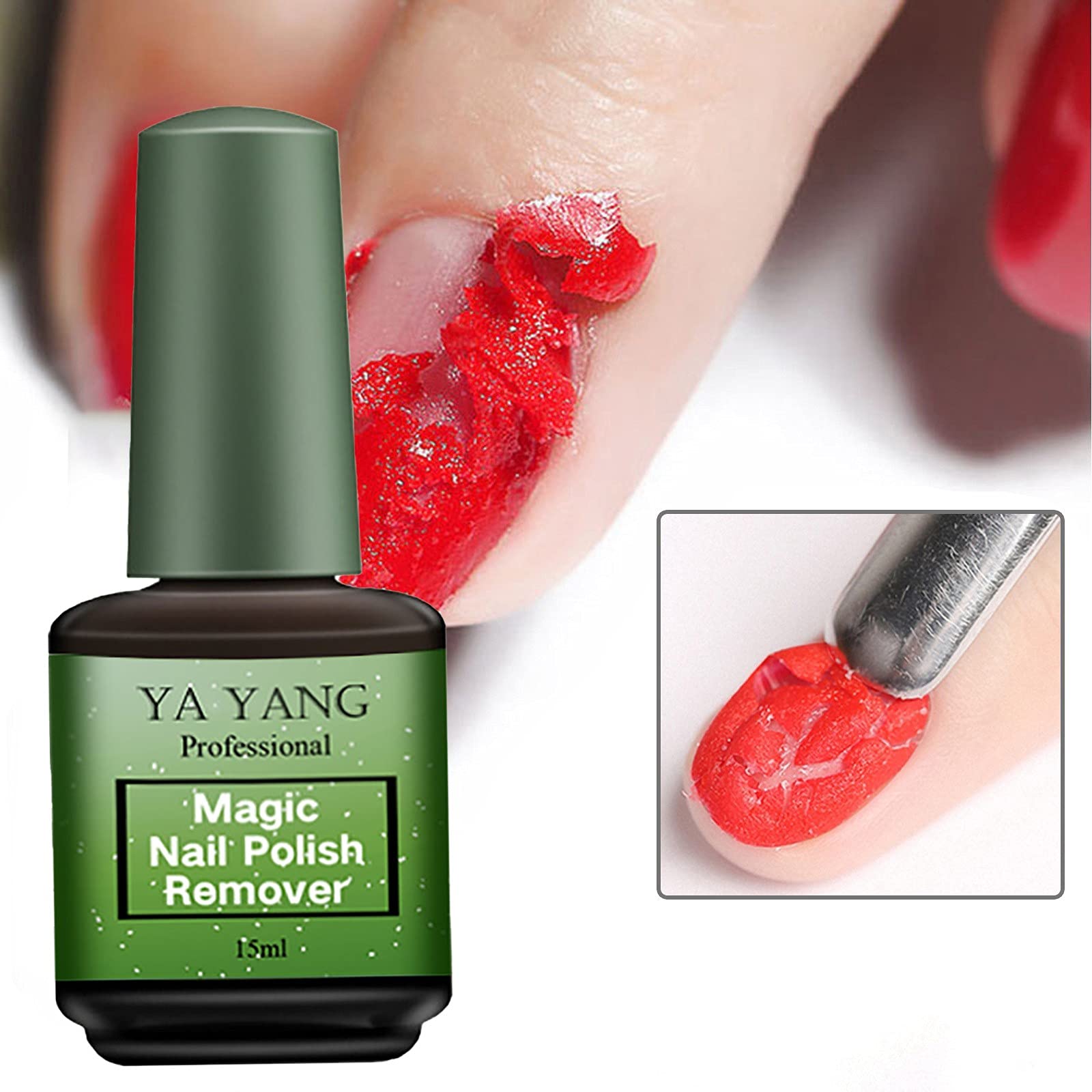15ML Gel Nail Polish Remover - Fast & Gentle Nail Polish Salon Remover with Cuticle Buffer - Perfect for At-Home Manicures & Professional Nail Salons