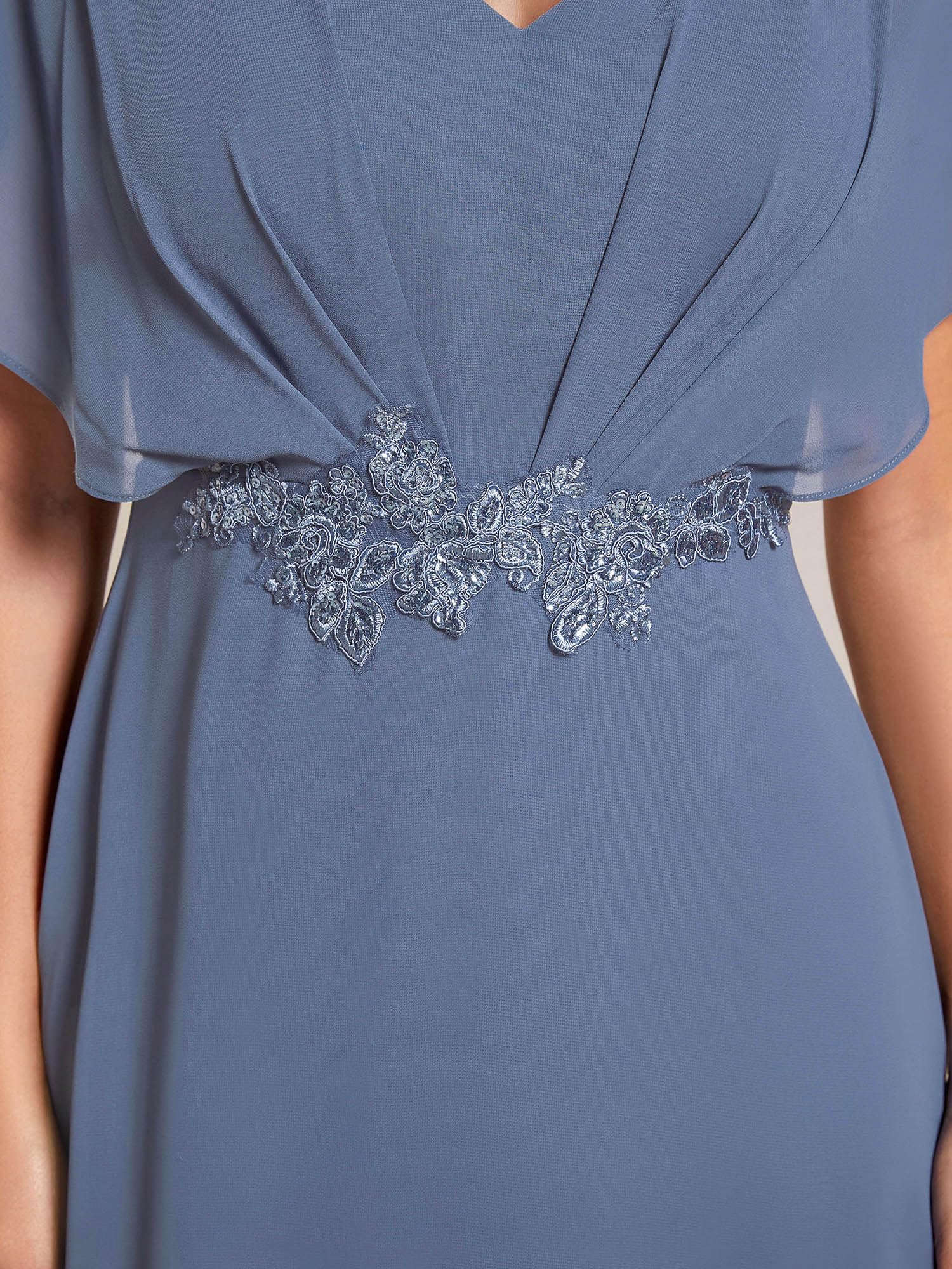 Ever-Pretty Women's A-Line V-Neck Applique Waist Tea-Length Formal Dress 02027 - Perfect for Wedding Guest, Cocktail Party, and Special Occasions