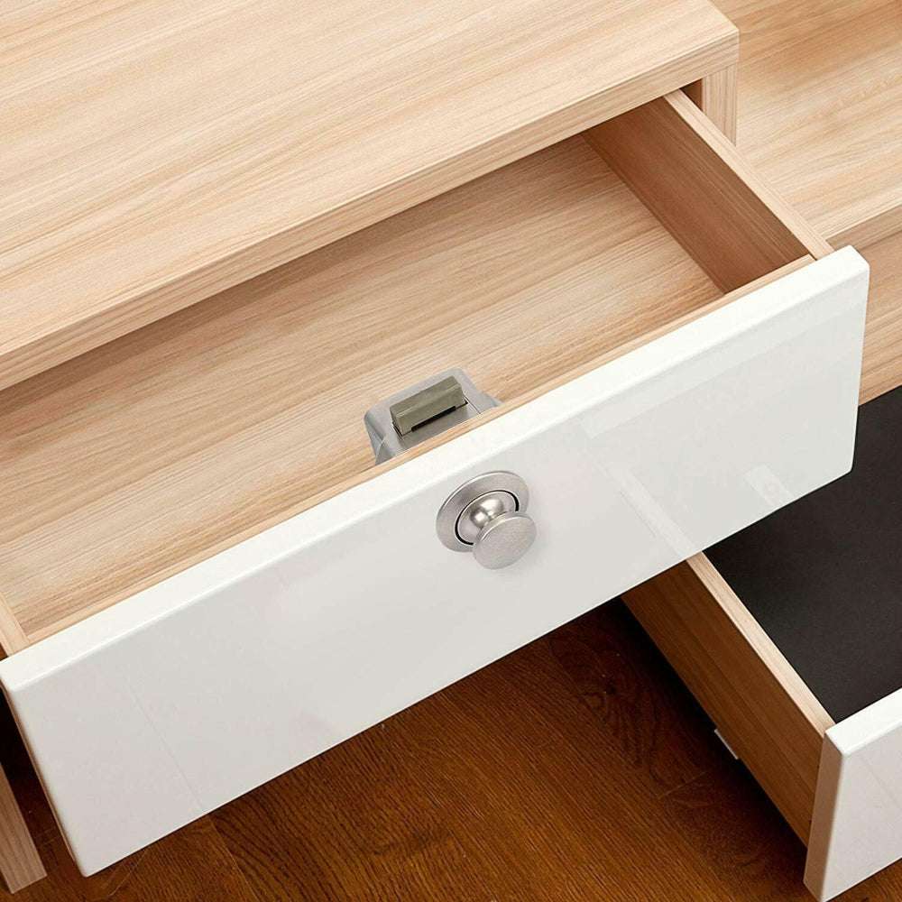 10PCS Push Button Drawer Cabinet Door Catch Lock - Heavy Duty Latch Knob for Caravan, Van, RV, Kitchen & Furniture (Perfect for Secure Storage & Organization)