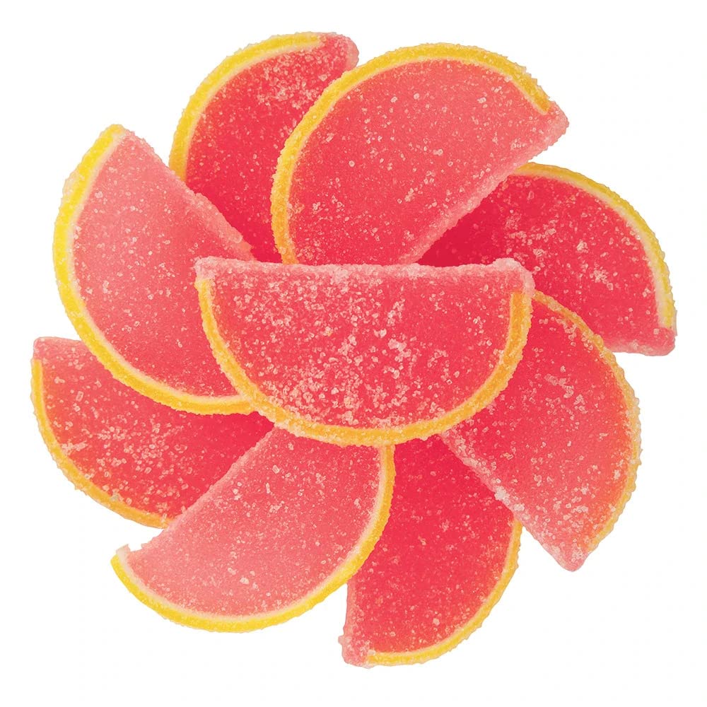 NY Spice Shop Pink Grapefruit Jelly Candy Slices - 1 Pound Bulk Old Fashioned Gummy Candy - Sweet & Tangy Fruit Flavored Treats - Perfect for Party Favors, Gift Baskets & Dessert Toppings