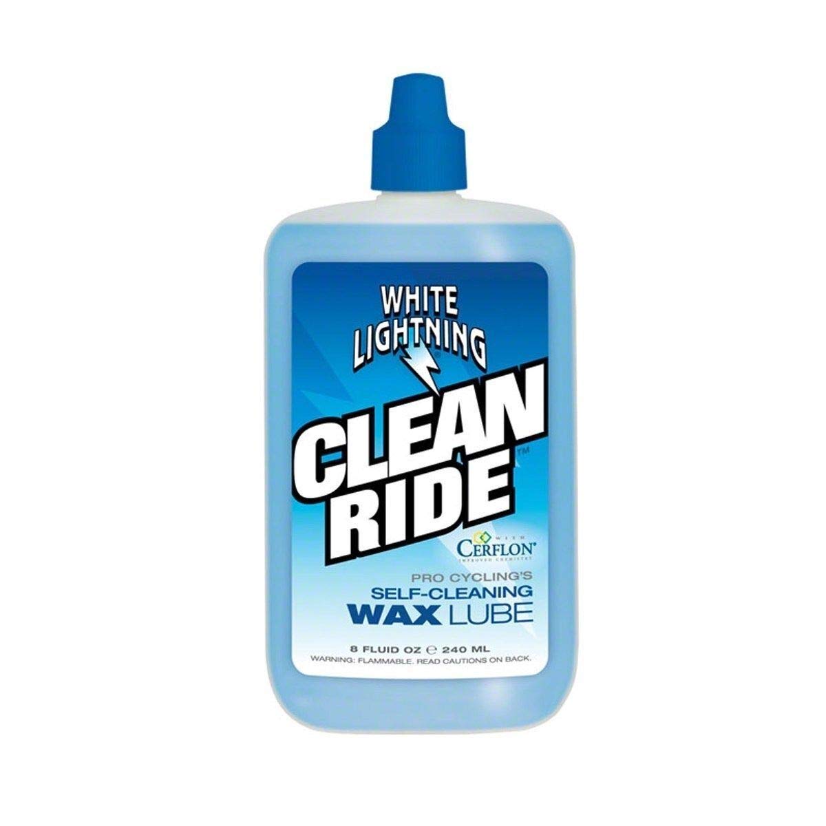 White Lightning Clean Ride Self-Cleaning Bike Chain Lubricant Wax - 8 oz Bottle for Smooth, Quiet Cycling - Perfect for Road Bikes, Mountain Bikes & Commuting