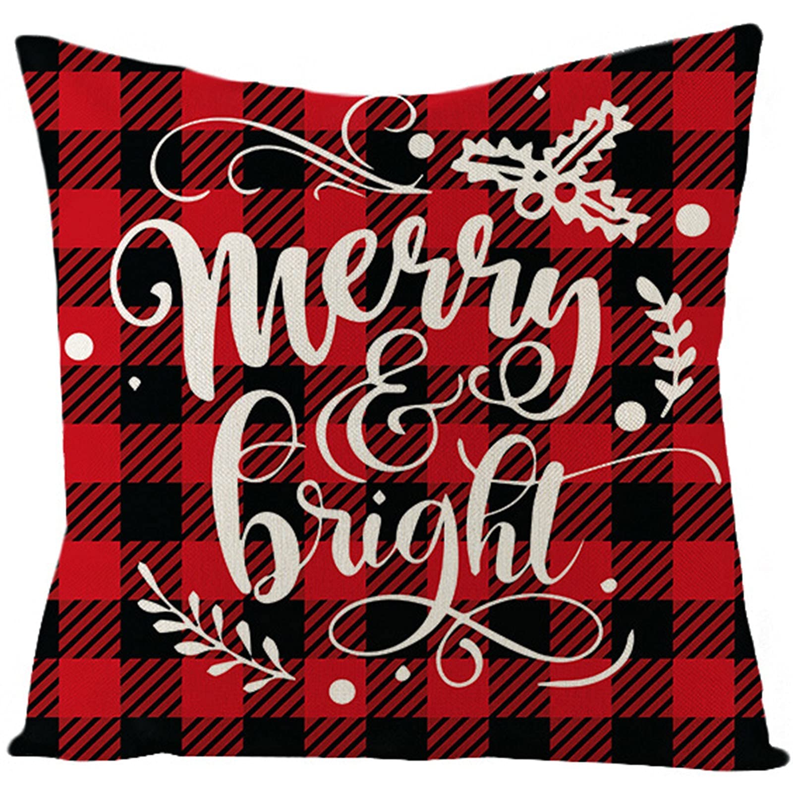 Christmas Decorative Throw Pillow Covers - Soft Cotton Linen Cushion Covers for Sofa, Couch & Bed - Extra Large Home Decor Pillowcases (G, One Size) - Perfect for Holiday Decor, Living Room Accents & Cozy Home Styling