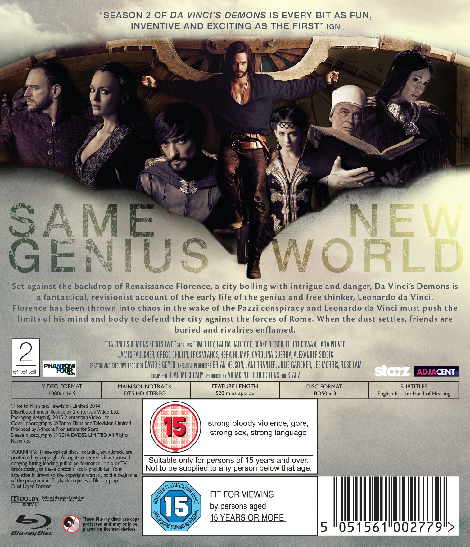 Da Vinci's Demons Season 2 Blu-ray | Complete TV Series | Historical Drama Adventure | Perfect for Home Entertainment & Collector's Edition