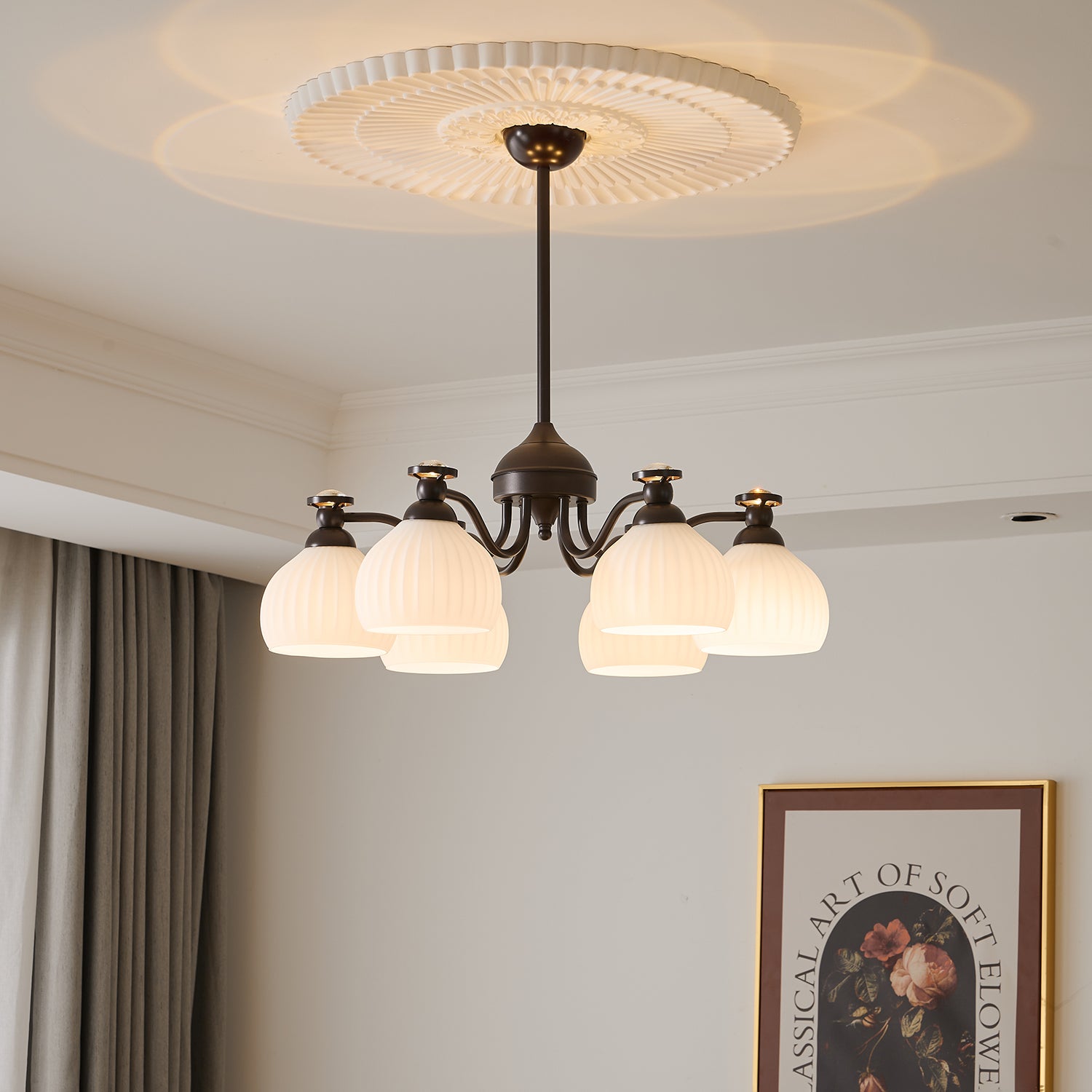 Elowen Crystal Chandelier - Modern Elegant Ceiling Light Fixture for Dining Room, Living Room & Bedroom | Perfect for Home Decor & Wedding Venues