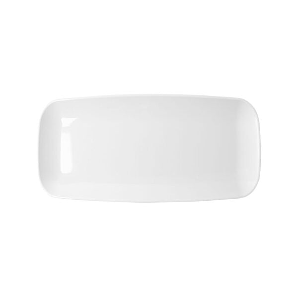10.6 Inch Organic White Rectangle Serving Dish Set of 2 - Perfect for Dinner Parties, Buffets & Elegant Table Settings