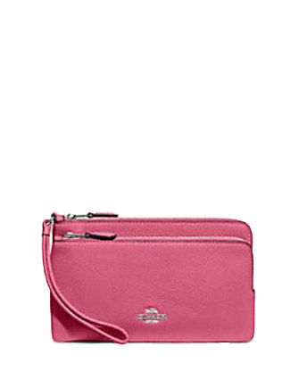 **Coach Double Zip Wallet for Women & Men | Genuine Leather Crossbody Wallet with RFID Protection – Perfect for Travel, Shopping & Everyday Use**