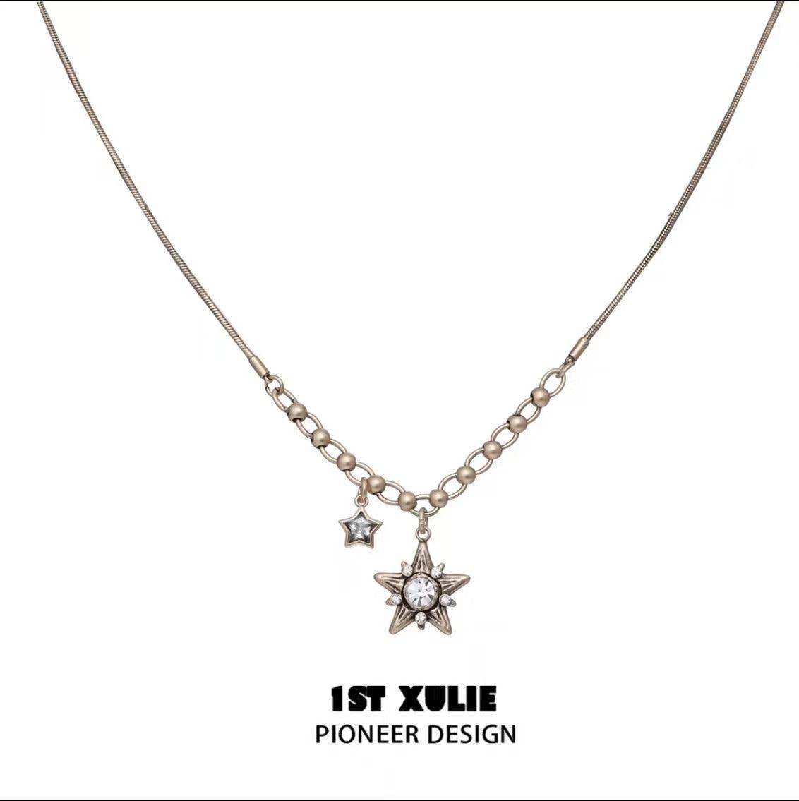 Vintage Copper Alloy Zirconia Necklace for Women - Renaissance Style Jewelry Gift for Anniversary, Party & Special Occasions