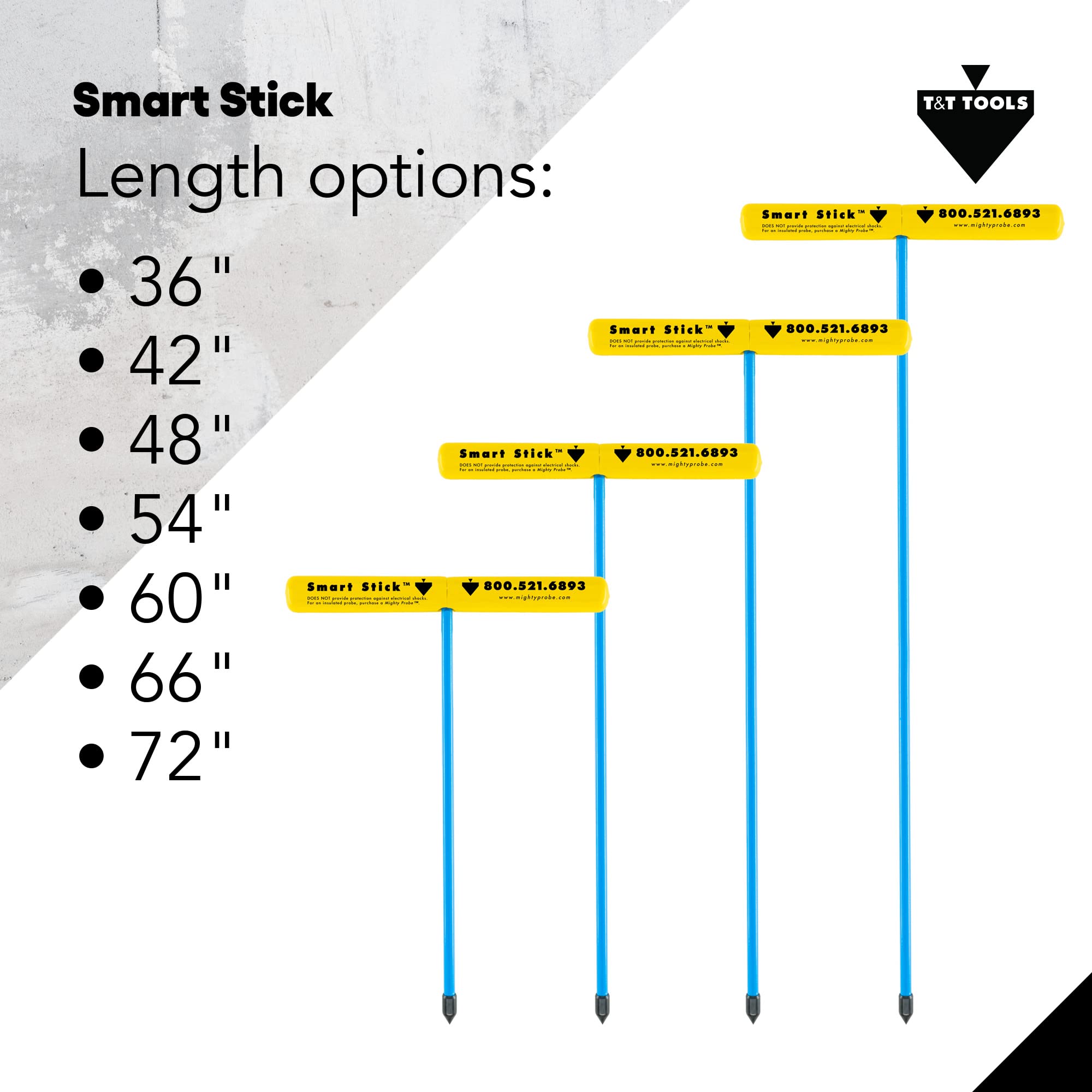 T&T Tools Smart Stick 60-Inch Metal Soil Probe with T-Handle - 3/8