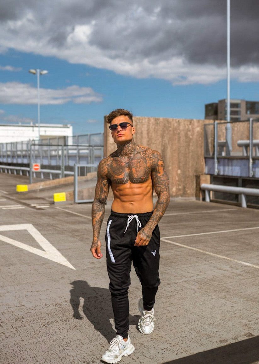 Cerus Nero Black Slim Fit Jogging Pants for Men - Comfortable Athletic Workout Trousers for Running, Gym & Casual Wear