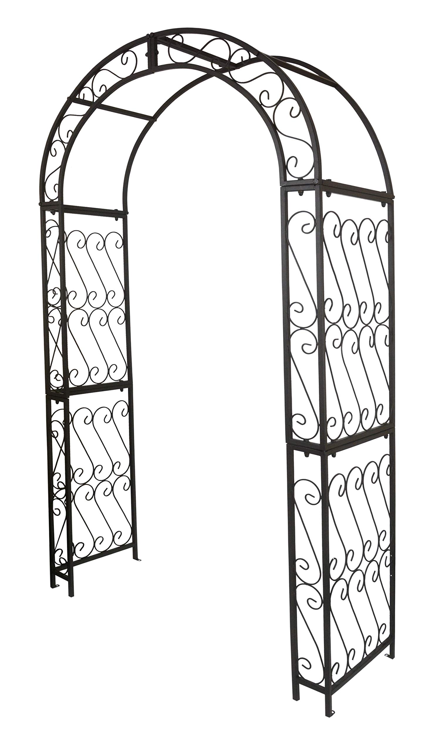 Dark Brown Garden Arch - Elegant Metal Outdoor Archway for Weddings, Gardens & Backyard Decor | Perfect for Climbing Plants & Vine Support