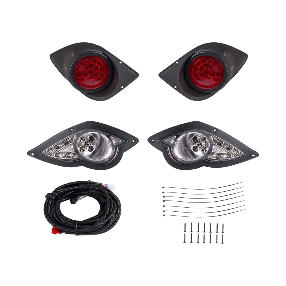Yamaha G29 Drive Golf Cart LED Headlights and Tail Lights Kit - Adjustable for 2007-2016 Models - Perfect for Night Golfing & Neighborhood Cruising