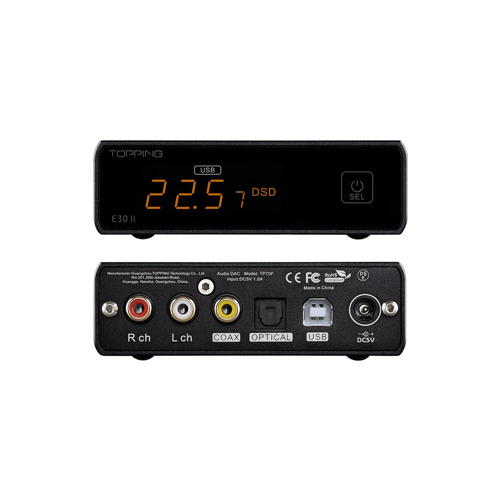 TOPPING E30 II DAC & L30 II AMP Combo with Free RCA Cable - HiFi Audio System for Home Studio, Gaming & Music Listening