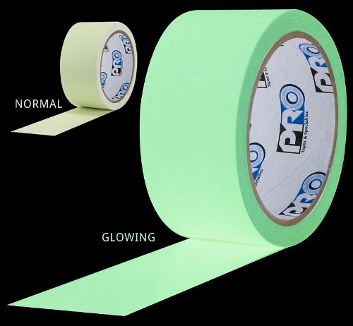 ProTapes Pro Glow Phosphorescent Vinyl Glow in the Dark Tape - 18 mil Thick, 2