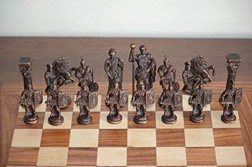 Handcrafted Roman Brass Chess Set with Wooden Board - Premium Collectible Chess Game for Adults & Kids | Perfect for Home Decor, Gifts, and Strategy Game Lovers