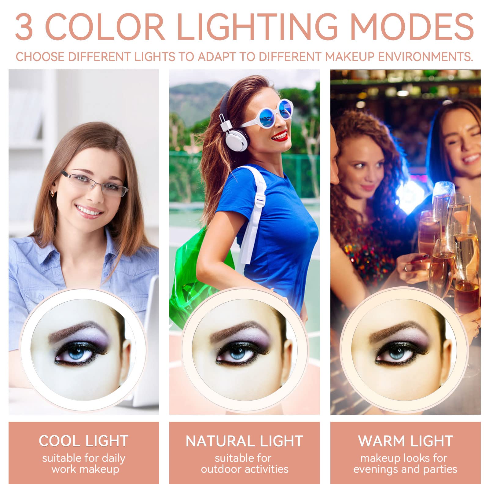 MIYADIVA 4.8 Inch LED Magnifying Mirror with Light - 1x/25x Dual Magnification, Touch Control Makeup Mirror for Precise Beauty Application - Perfect for Home Vanity, Travel & Professional Makeup Artists