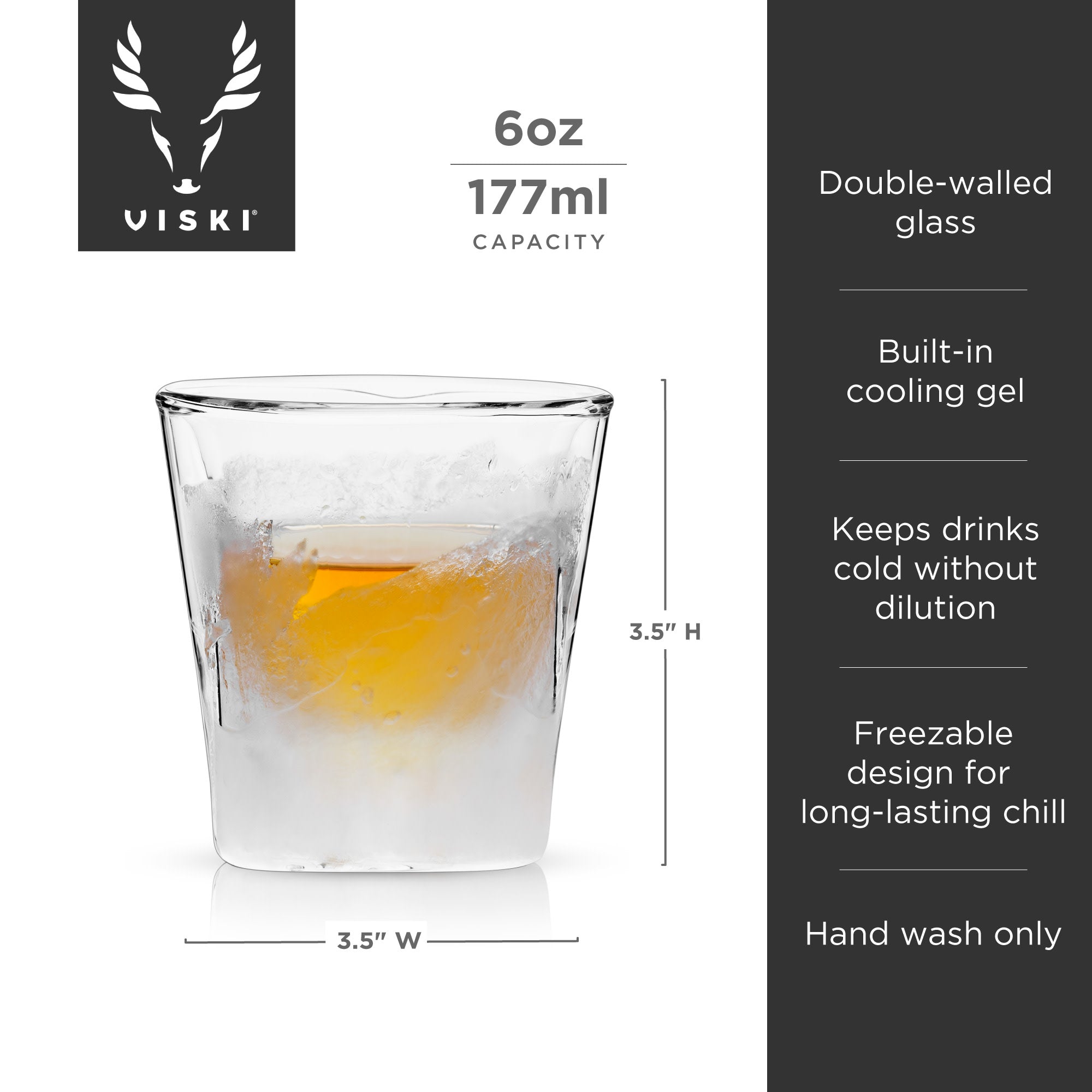 Premium Double Walled Whiskey Glasses Set - 12oz Insulated Tumbler for Scotch, Bourbon & Cocktails - Perfect for Home Bar, Gifts & Entertaining