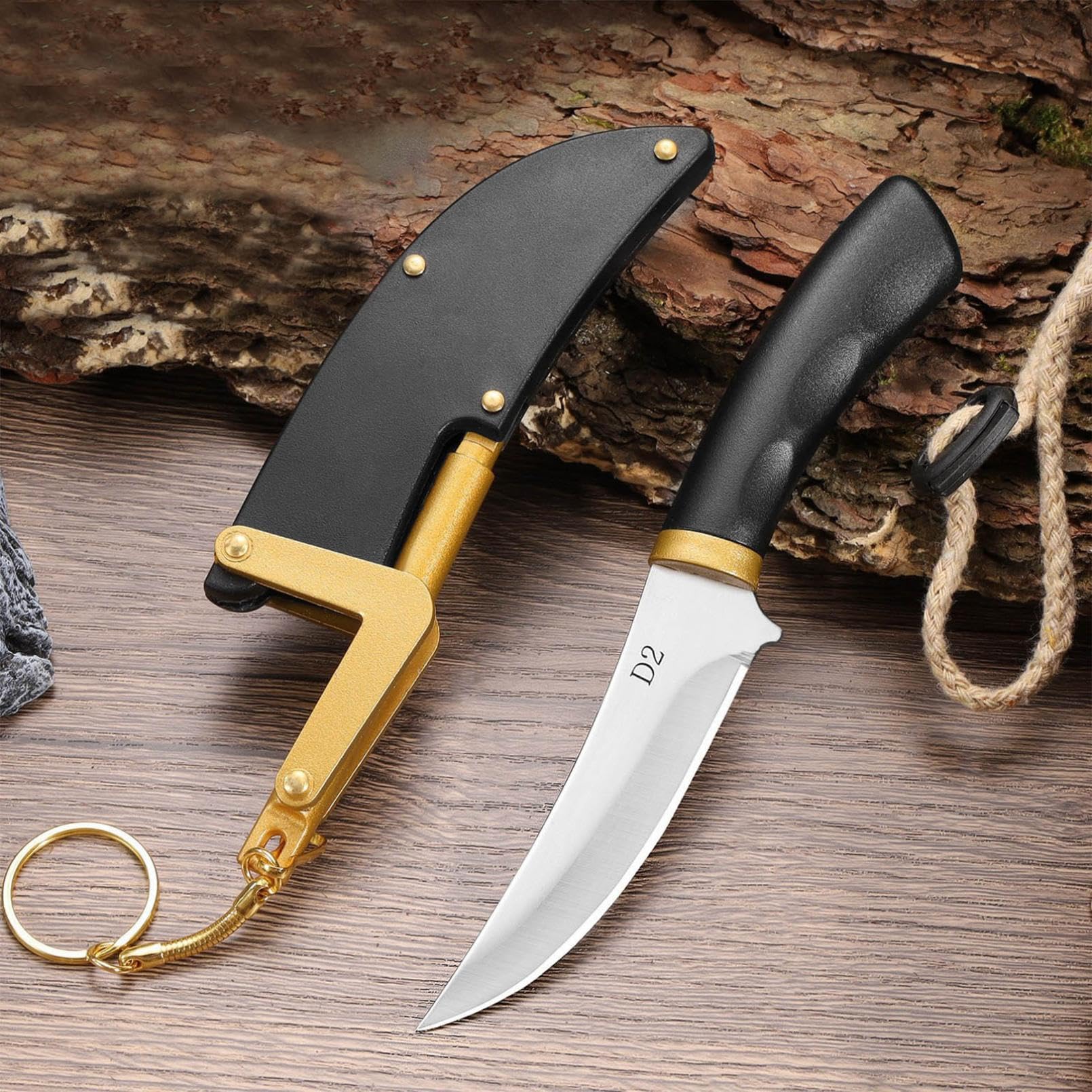 Multipurpose Outdoor Portable Fruit Knife with Sheath - Stainless Steel Camping, BBQ & Kitchen Utility Knife for Hiking, Picnics & Home Use