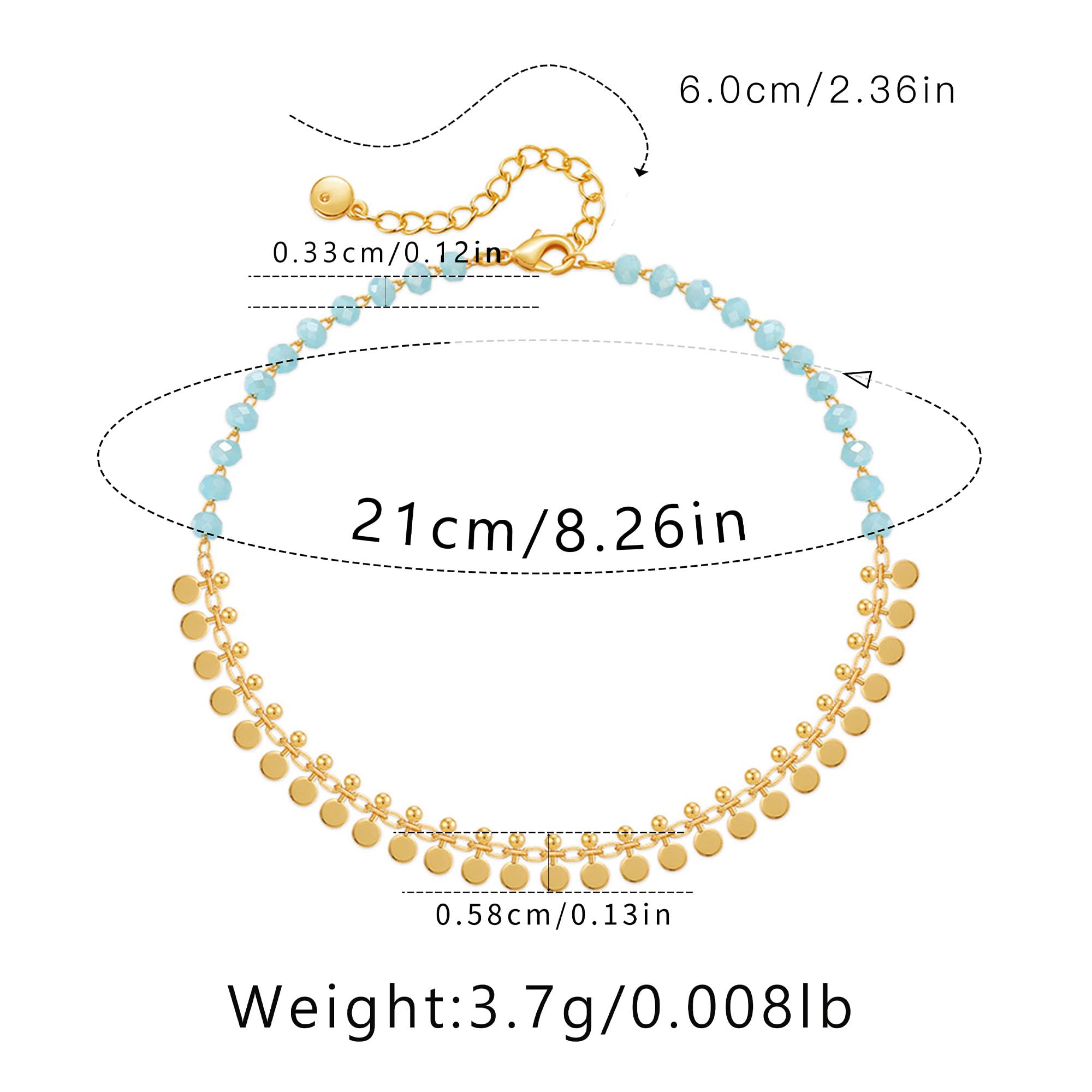 Yumikoo 18k Gold Plated Ankle Bracelet for Women - Elegant Adjustable Chain Anklet Jewelry for Beach, Summer, Wedding & Everyday Wear