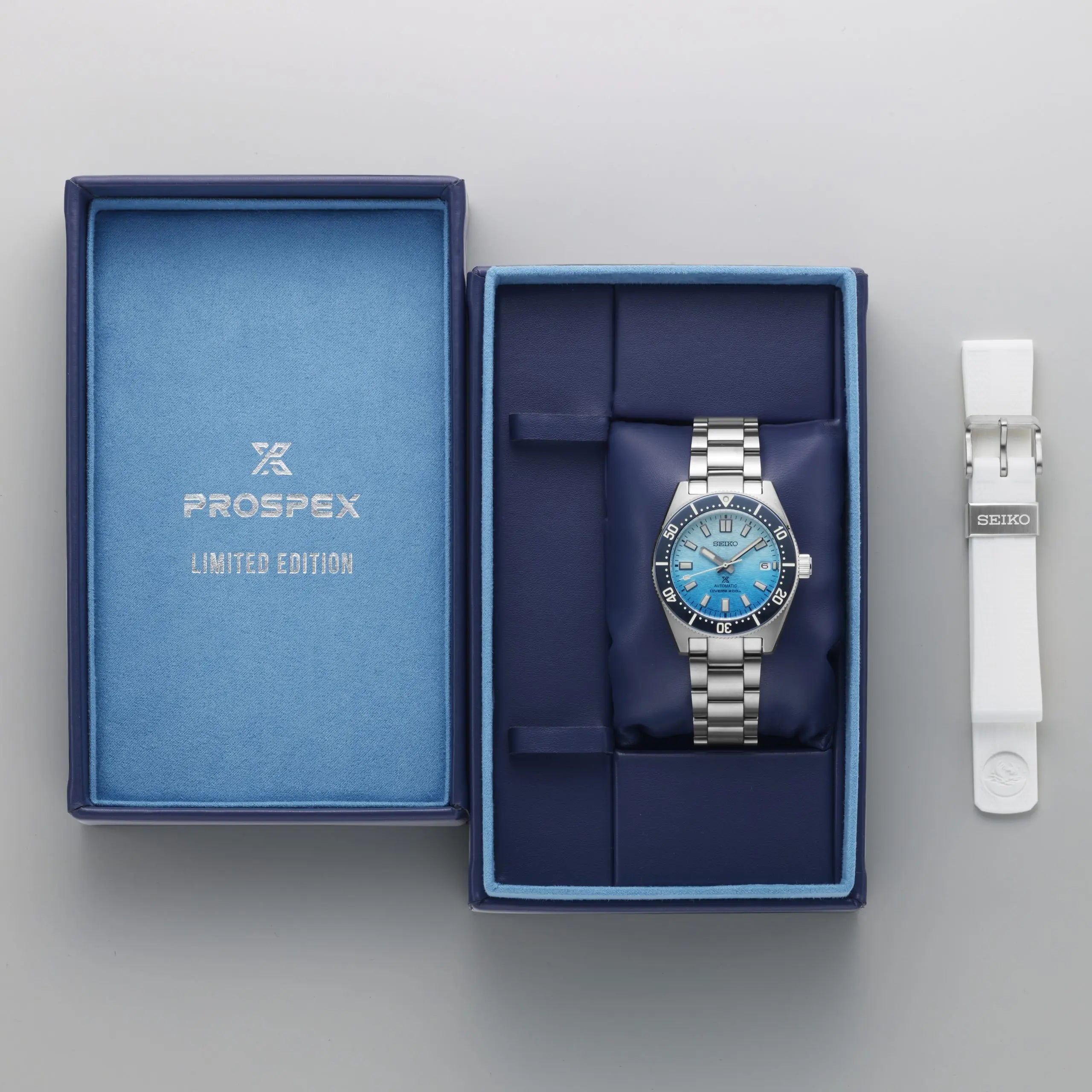 Seiko Prospex Limited Edition 1965 Recreation Diver's Watch - Gradation Island Blue Dial, Stainless Steel Case, 200m Water Resistant for Men | Perfect for Scuba Diving, Water Sports & Everyday Wear