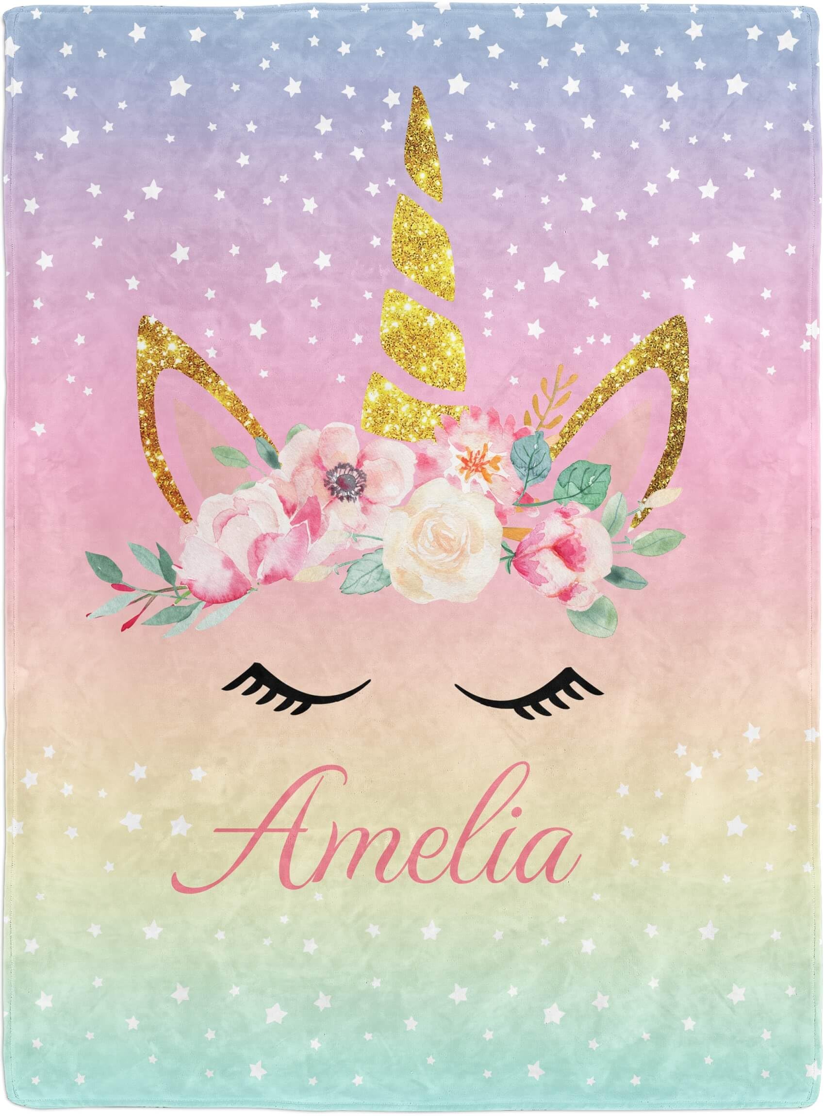 Custom Personalized Baby Blankets for Girls with Name - Unicorn & Rainbow Design - Soft Baby Shower, Birthday & Christmas Gift - Perfect for Nursery, Travel & Photo Props