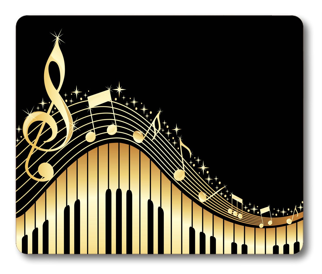Vintage Abstract Piano & Music Note Non-Slip Rubber Mouse Pad - Customized Rectangle Gaming Mouse Mat for PC, Laptop, Office & Home Workspace Accessories