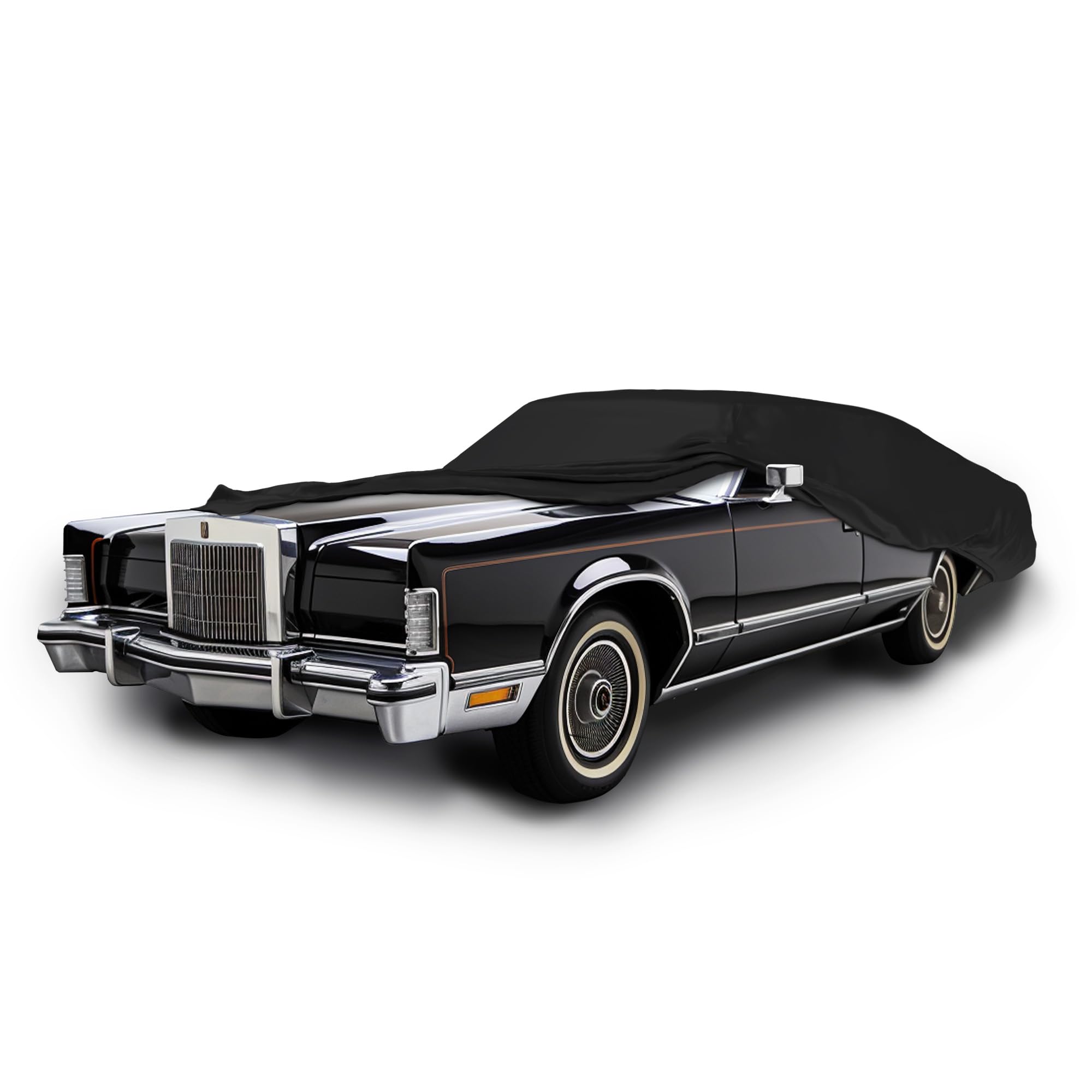 Scratch-Resistant Lincoln Car Cover 1970-1979 - Black Satin for Indoor Protection
