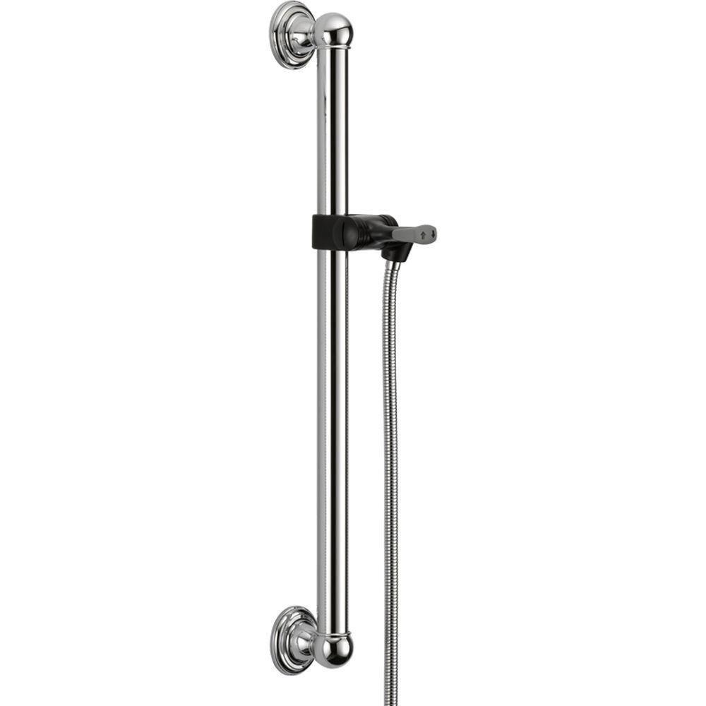 Delta 561071 24-Inch Adjustable Grab Bar - Chrome Finish for Bathroom Safety & Accessibility - ADA Compliant Shower Handle for Elderly & Disabled (Ideal for Showers, Bathtubs & Toilets)