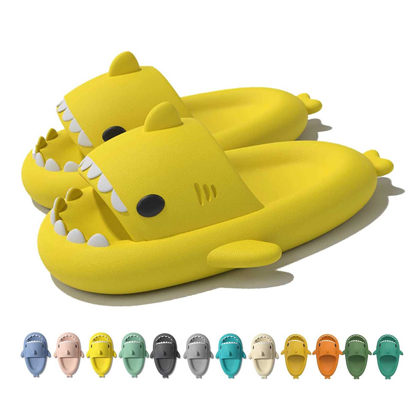 **Lightweight Open-Toe Beach Sandals for Toddlers - Non-Slip Cartoon Shark Pool Slides, Baby Shower Slippers for Summer - Perfect for Beach, Pool, and Indoor Play**