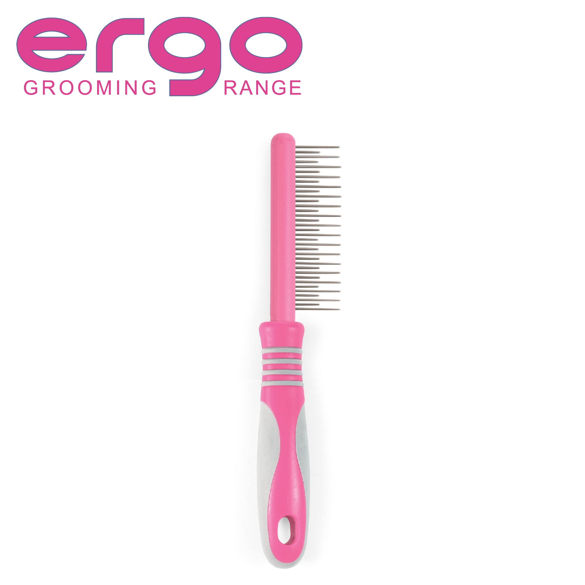 Ergo Cat Deshedding Brush - Gentle Pet Grooming Tool for Shedding & Hair Removal - Soft Pink - Perfect for Long & Short Haired Cats at Home or Travel