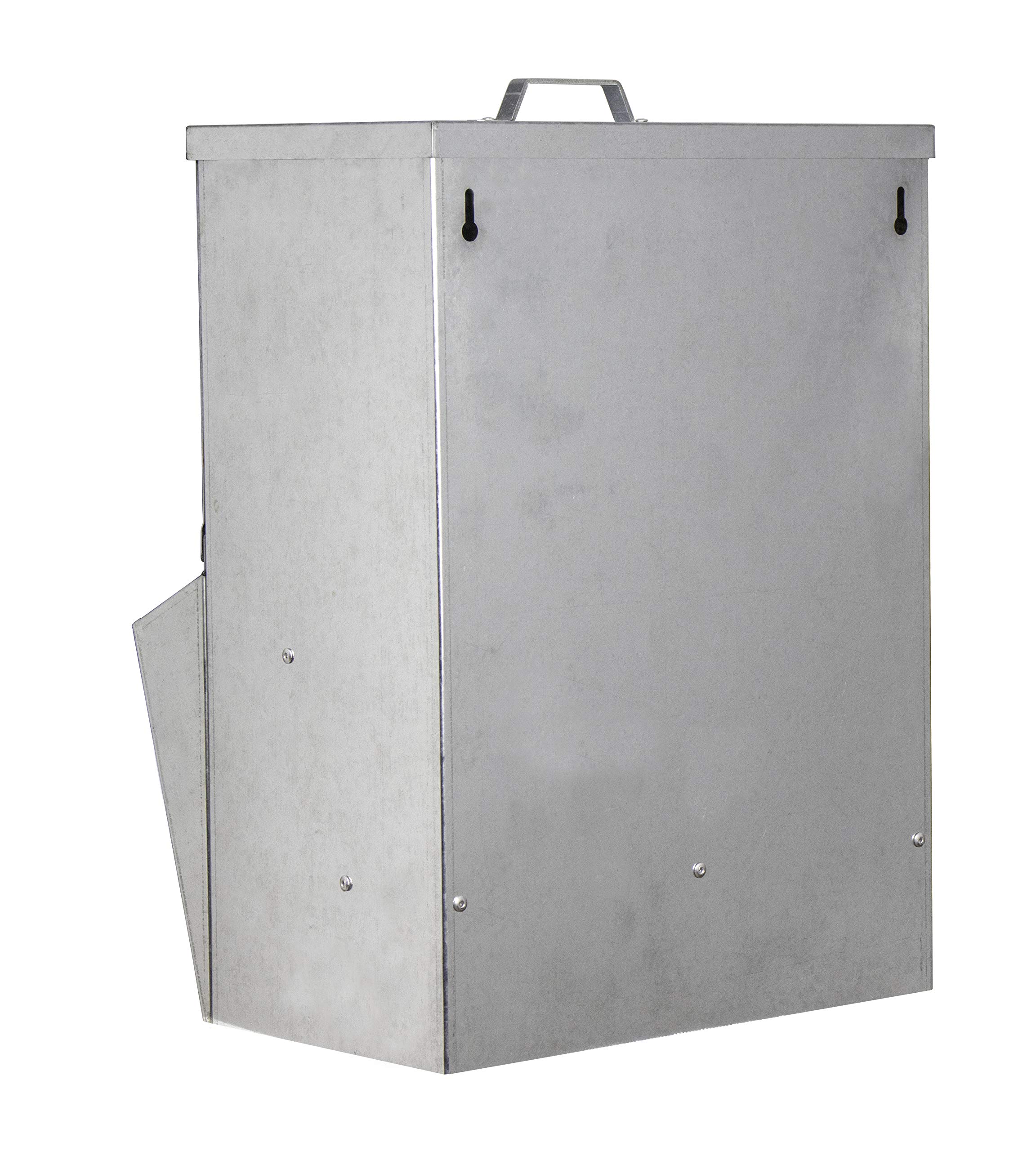 RentACoop Galvanized Chicken Trough Feeder - 25LB Capacity Weatherproof Poultry Food Dispenser with Lid for Hens, Ducks & Birds - Perfect for Backyard Coops & Farm Use