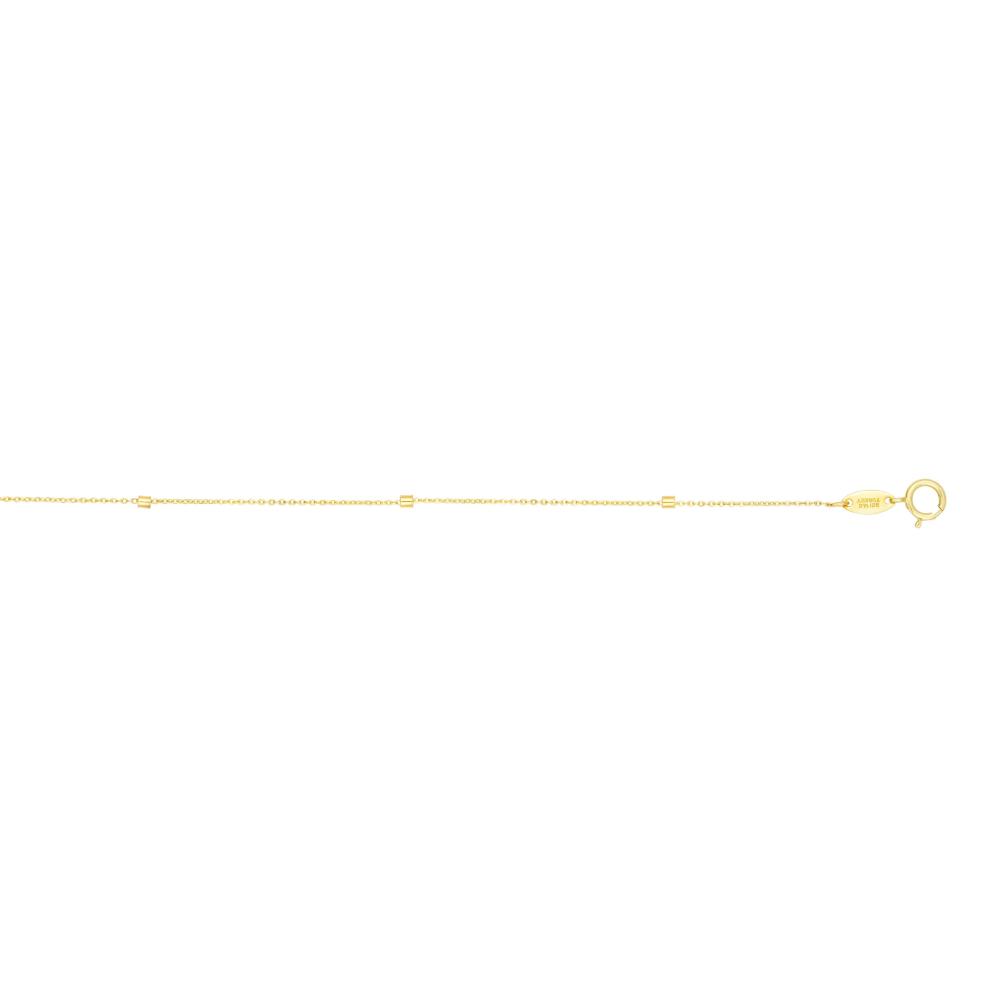 14K Gold 1.5mm Polished Cube Saturn Chain Necklace - Dainty Minimalist Jewelry for Women, Gift for Her - Perfect for Everyday Wear, Date Nights & Special Occasions