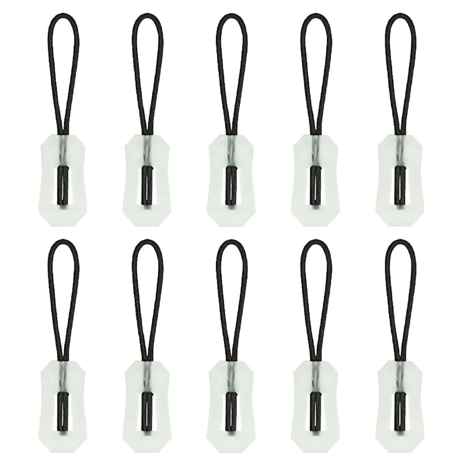 10-Pack Glow in The Dark Zipper Pulls - Luminous Zipper Heads Replacement for Backpacks, Jackets, Luggage & Handbags - Perfect for Night Travel, Camping & Outdoor Adventures (Style 1)
