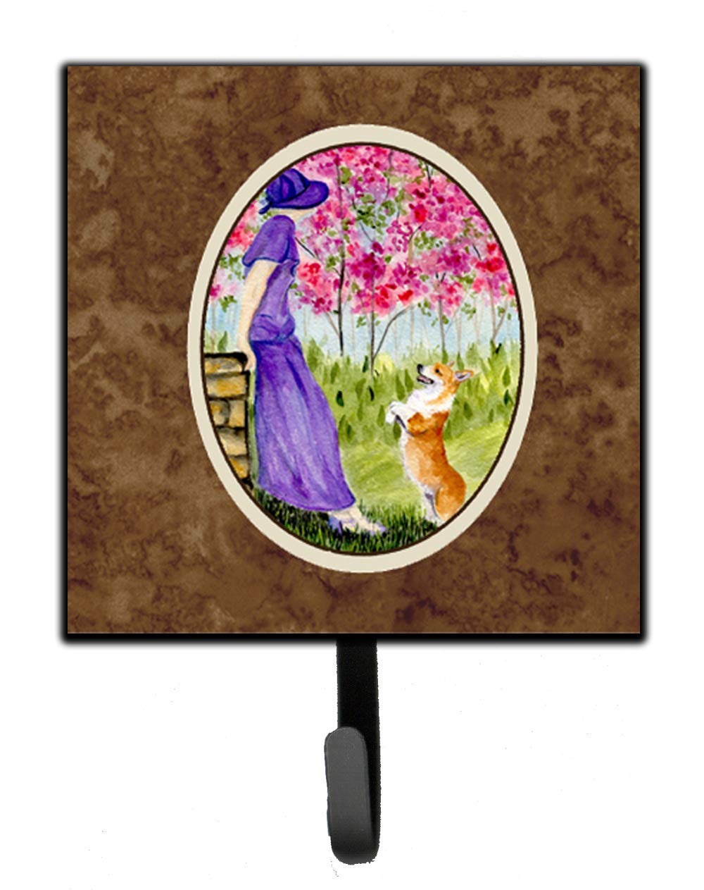 Caroline's Treasures SS8616SH4 Corgi Wall Hook Organizer - Multi-Purpose Key Holder, Leash Hanger & Coat Rack for Keys, Towels, Aprons & Pet Accessories - Perfect for Entryway, Kitchen & Mudroom Organization