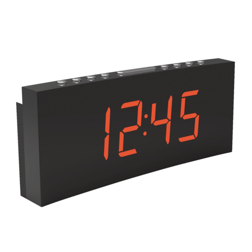 SKY TIME SCR 2025 Dual Alarm LED Digital AM/FM Clock Radio with USB Charger - Bedroom, Office, Travel, Home Use
