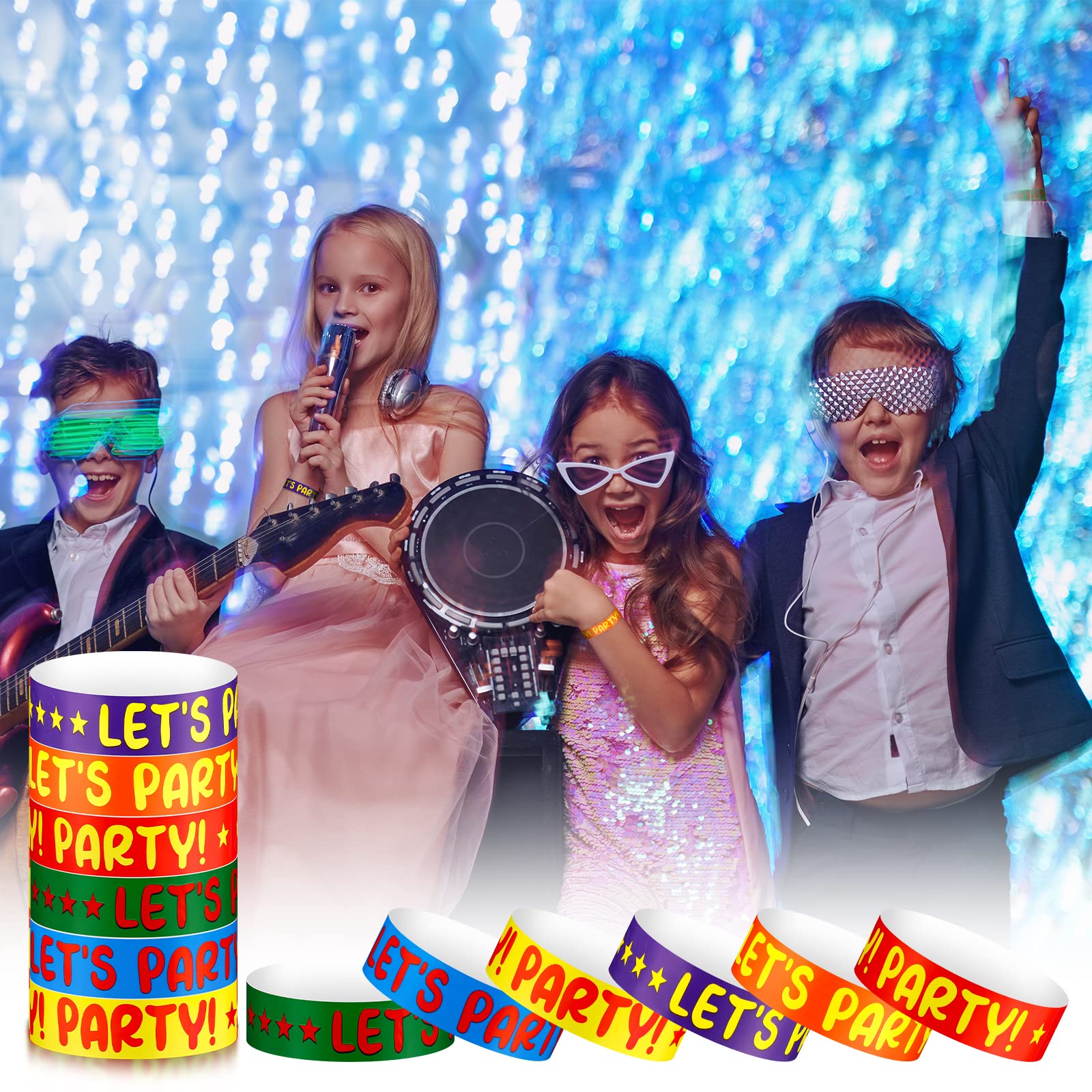 600 Pack Neon Colored Paper Wristbands for Events & Parties - Lightweight, Mixed Colors - Perfect for Concerts, Festivals, Fundraisers & Club Parties