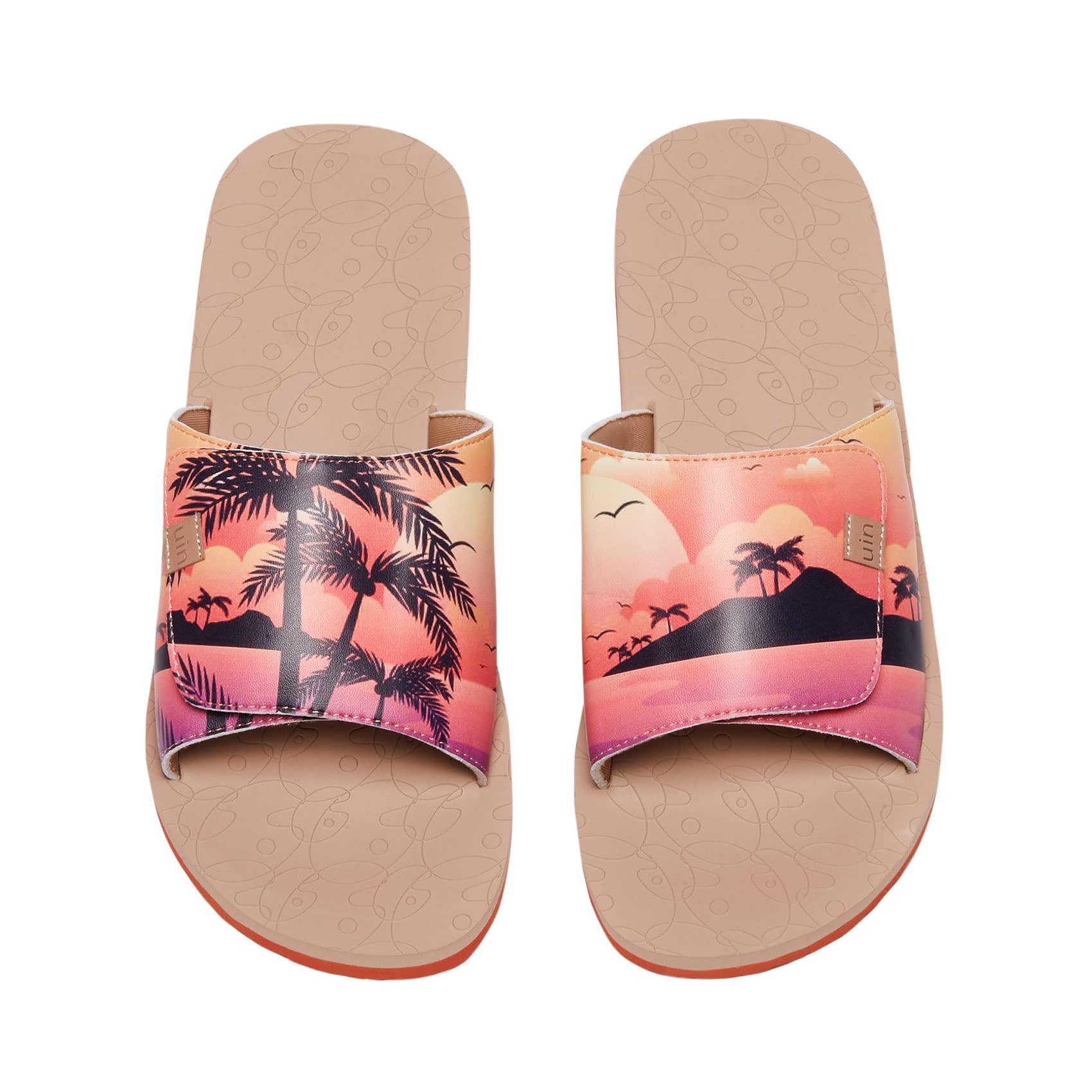 UIN Men's Flip Flops - Comfortable Beach Sandals with Artistic Painting Design for Summer Travel & Casual Wear - Perfect for Poolside, Vacation and Outdoor Activities