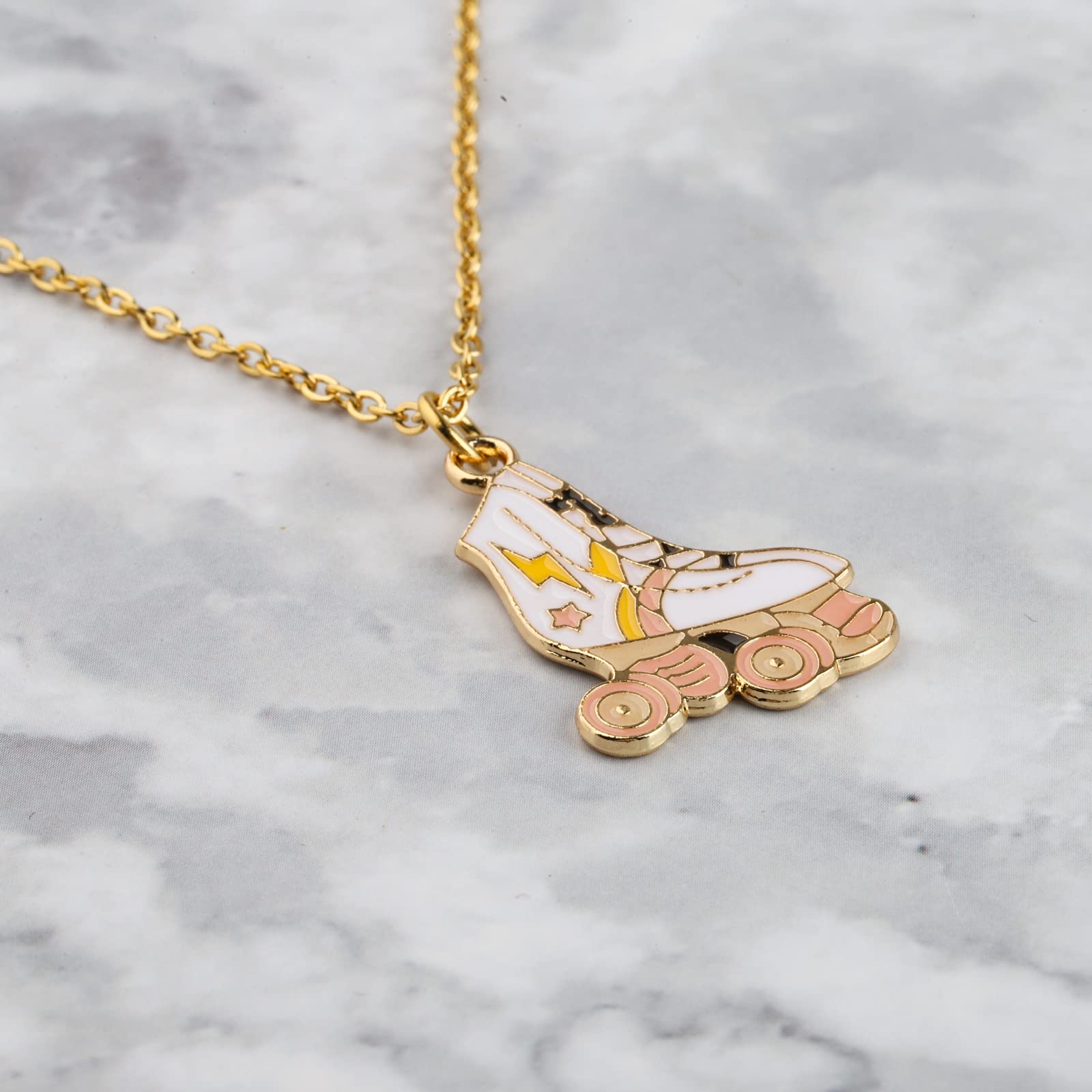 FUSTMW Roller Skate Necklace Pendant - Stainless Steel Jewelry Gift for Roller Skating Lovers - Perfect for Birthdays, Anniversaries & Skating Events