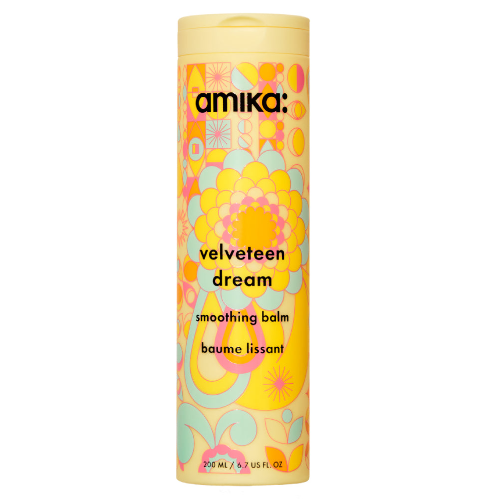 Amika Velveteen Dream Smoothing Balm 6.7 oz - Hydrating Hair Treatment for Frizz Control & Shine - Perfect for Dry, Damaged Hair & Styling at Home or Salon