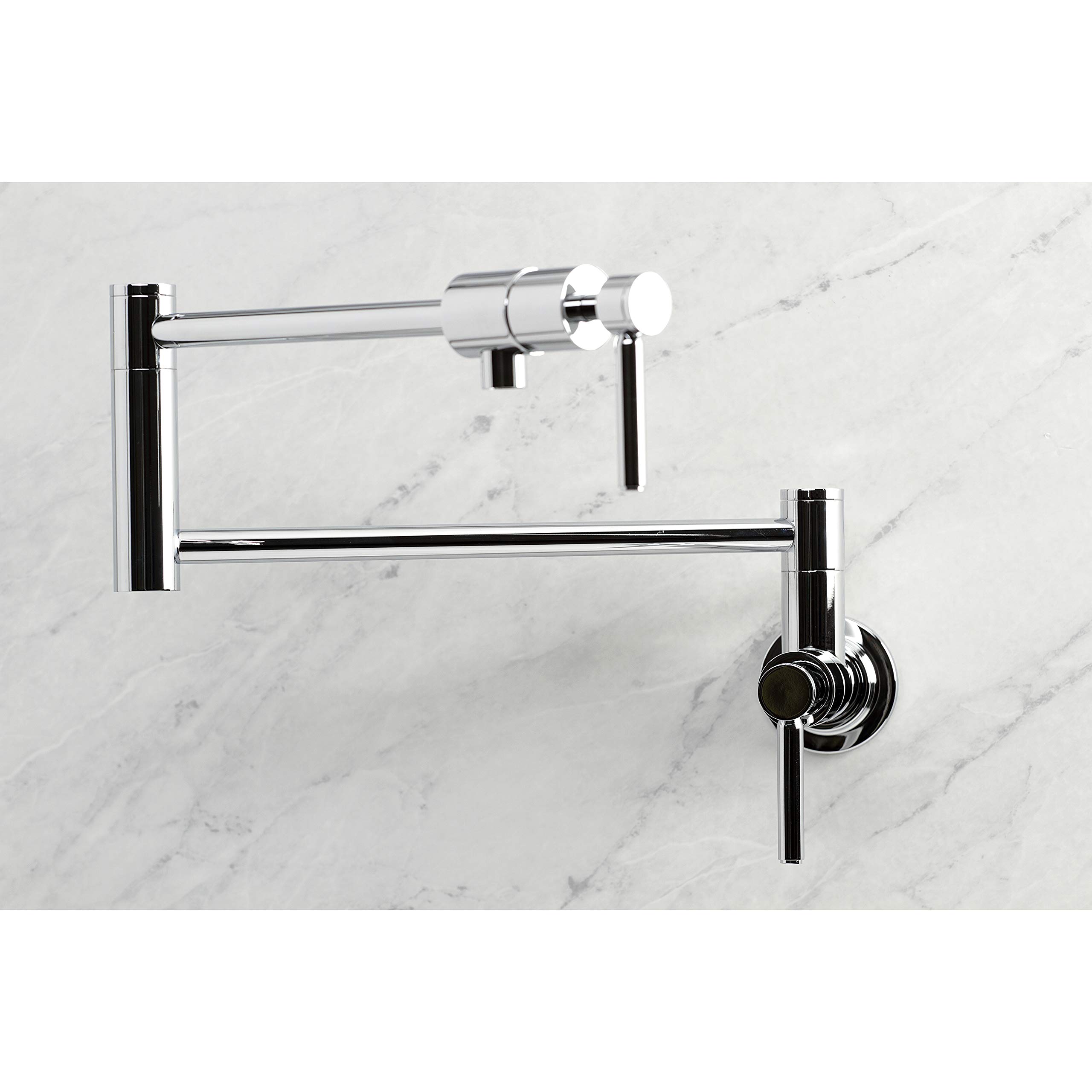 Kingston Brass KS4101DL Concord Wall Mount Pot Filler Faucet - Polished Chrome Finish - Ideal for Kitchen, Cooking & Filling Large Pots Easily