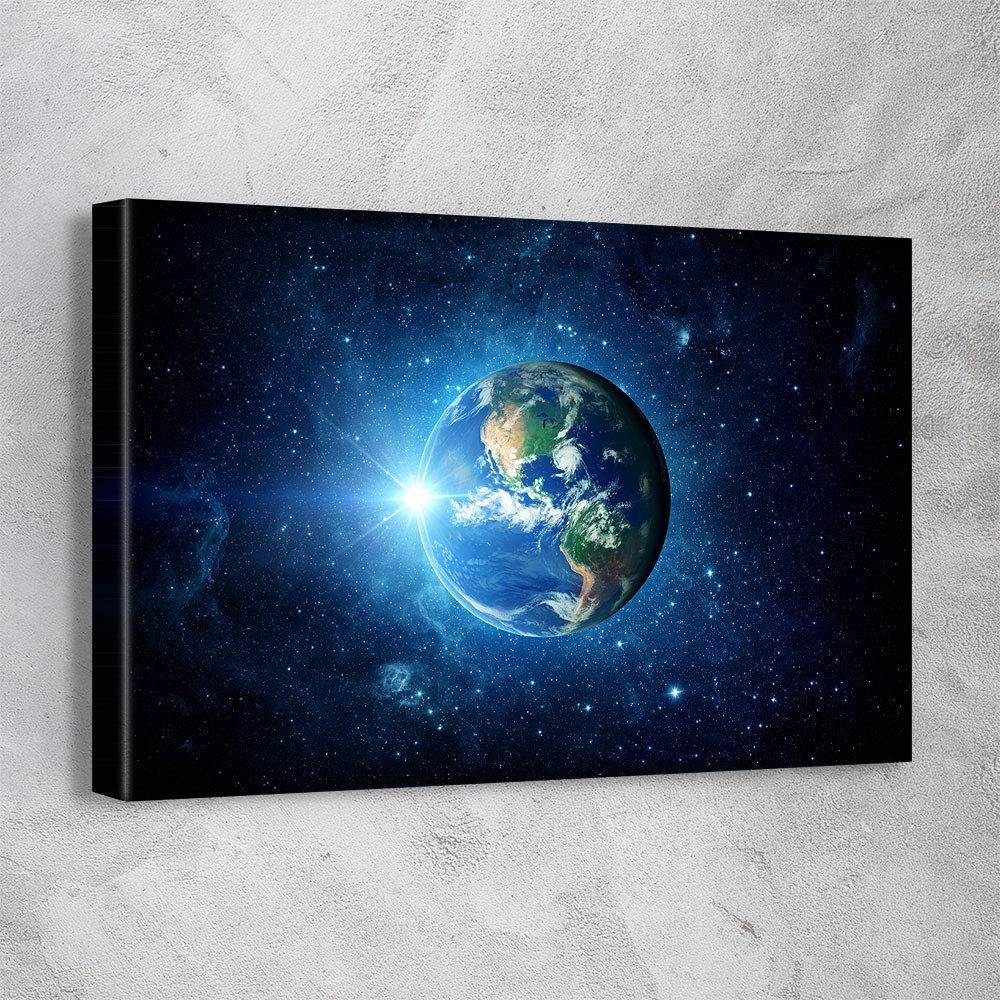 NASA Space Planets Astronomy Solar System Canvas Wall Art - Office & Home Decor, Ready to Hang, Made in USA (24x18in Gallery Wrapped) - Perfect for Living Room, Bedroom & Study Room Decor