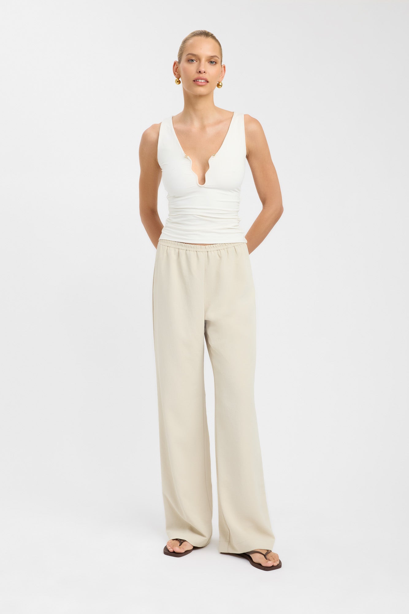Stylish Opal Wide Leg Pants for Women - High Waisted Flowy Palazzo Trousers - Perfect for Office, Travel & Casual Wear