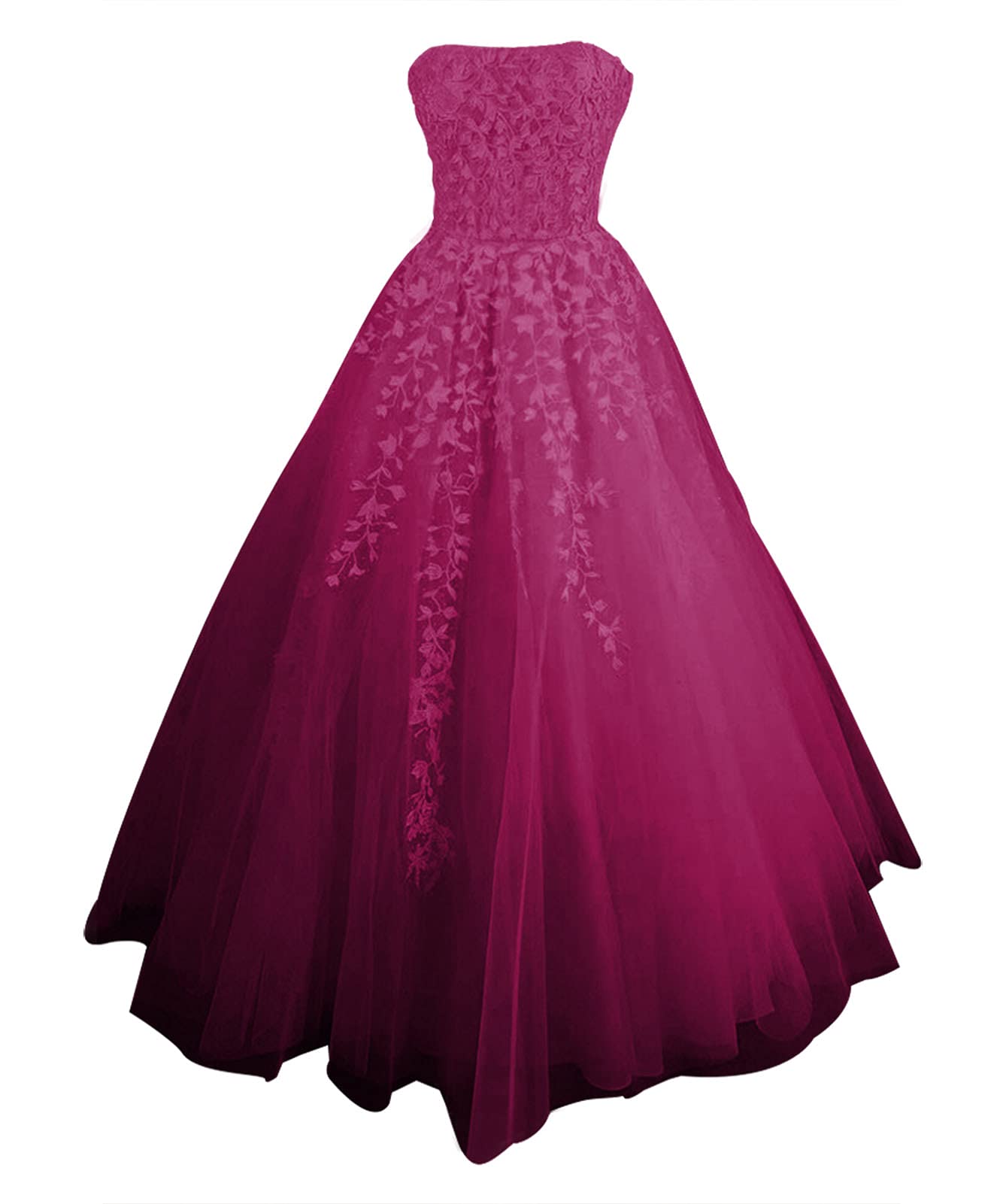 Elegant Lace Quinceanera Dress - Strapless Tulle Prom Gown for Formal Evening Events | Perfect for Homecoming, Dances & Special Occasions