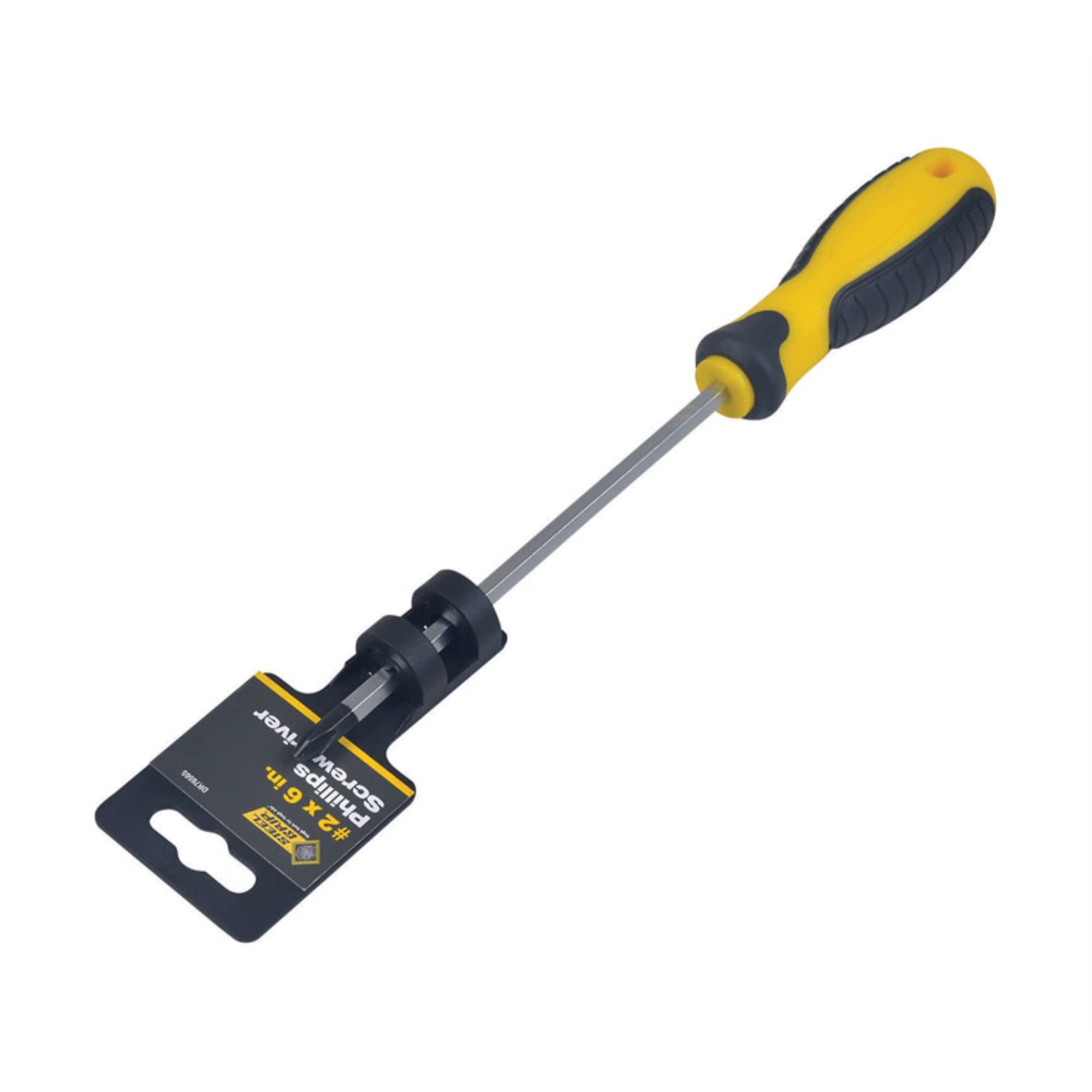Steel Grip DR76565 #2 Phillips Screwdriver - 6 Inch Professional Screw Driver with Yellow & Black Handle for Home Repair, Electronics, and DIY Projects