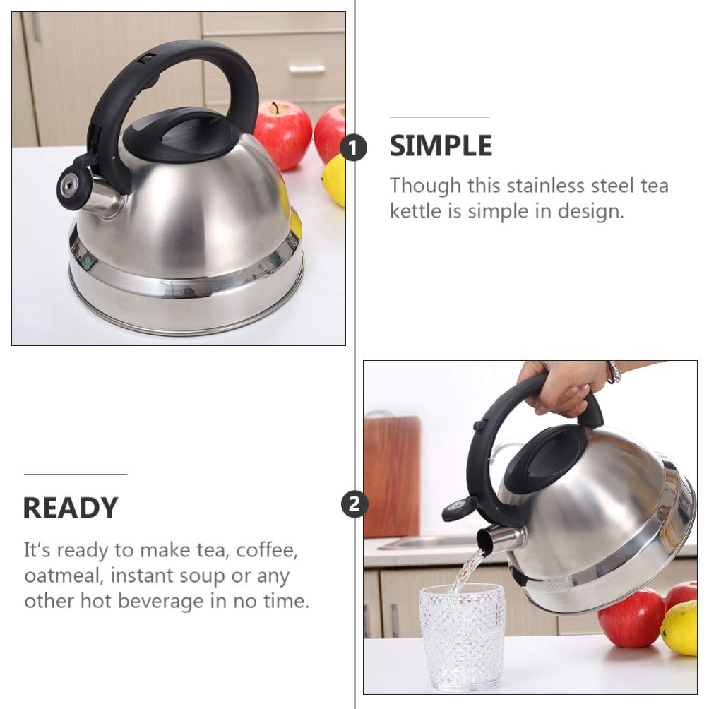 Premium Stainless Steel Whistling Tea Kettle - 2.5QT Thickened Bottom for Fast Boiling, Durable & Safe for Stovetop Use - Perfect for Tea, Coffee & Hot Water - Ideal for Home, Office & Camping
