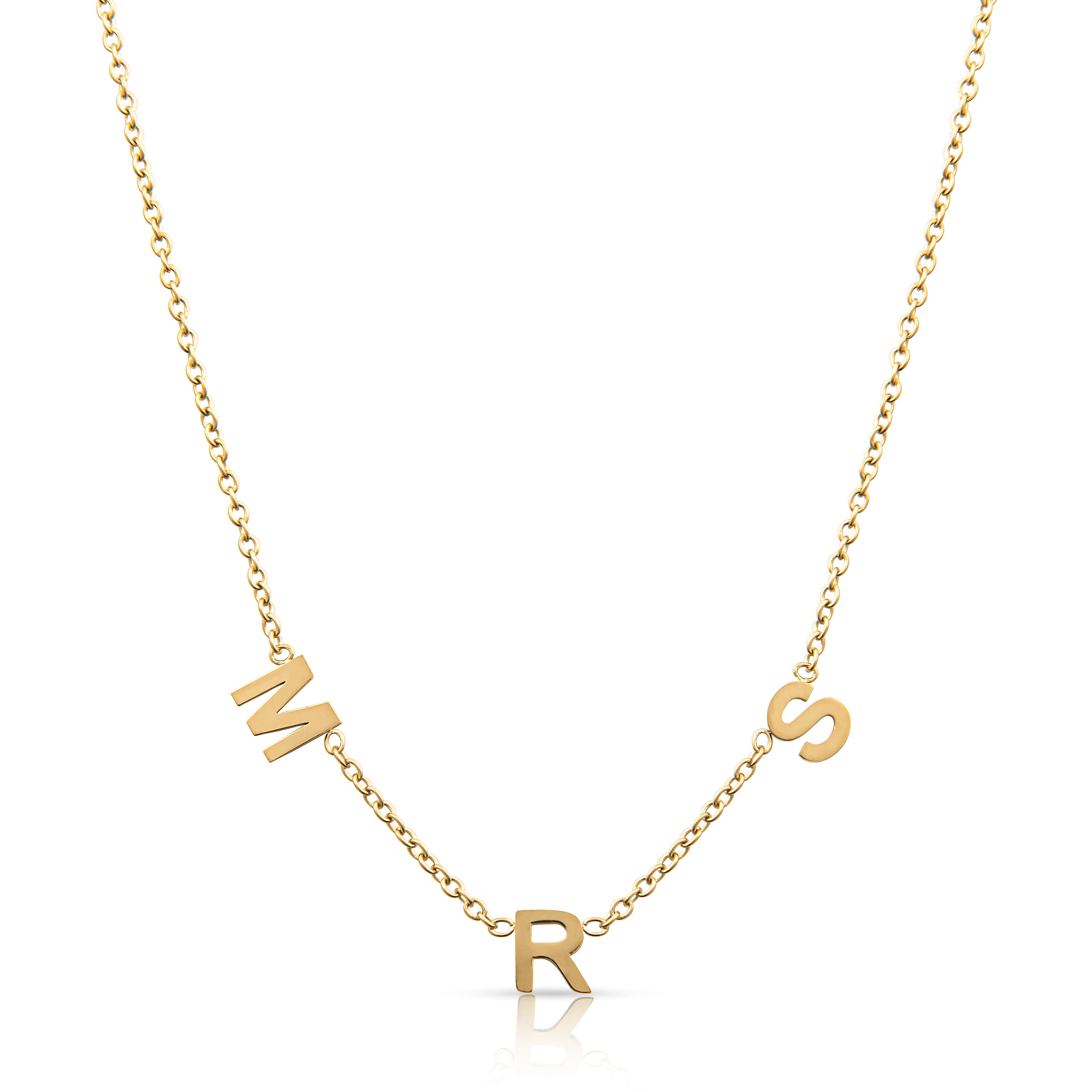 Personalized MRS Letter Necklace for Women - Elegant Gold & Silver Initial Pendant Jewelry Gift for Wife, Girlfriend, Mom | Perfect for Anniversaries, Weddings, Valentine's Day & Special Occasions