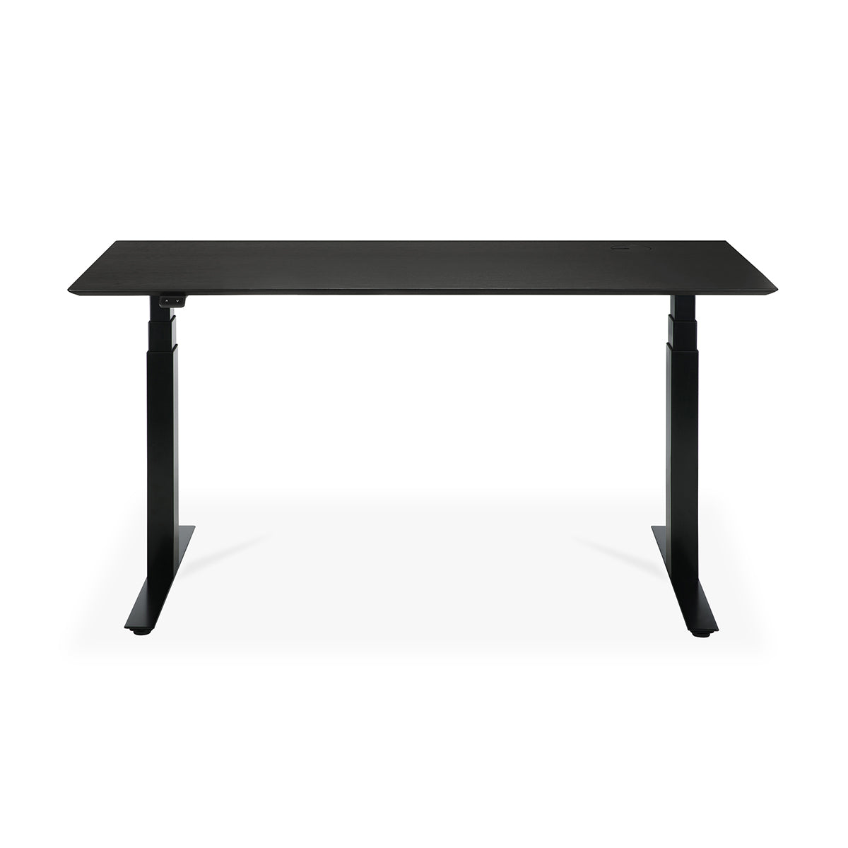 Adjustable Rectangle Office Desk with Cable Management - 160cm (Oak Black, Black) | Perfect for Home Office, Study & Workspace Organization