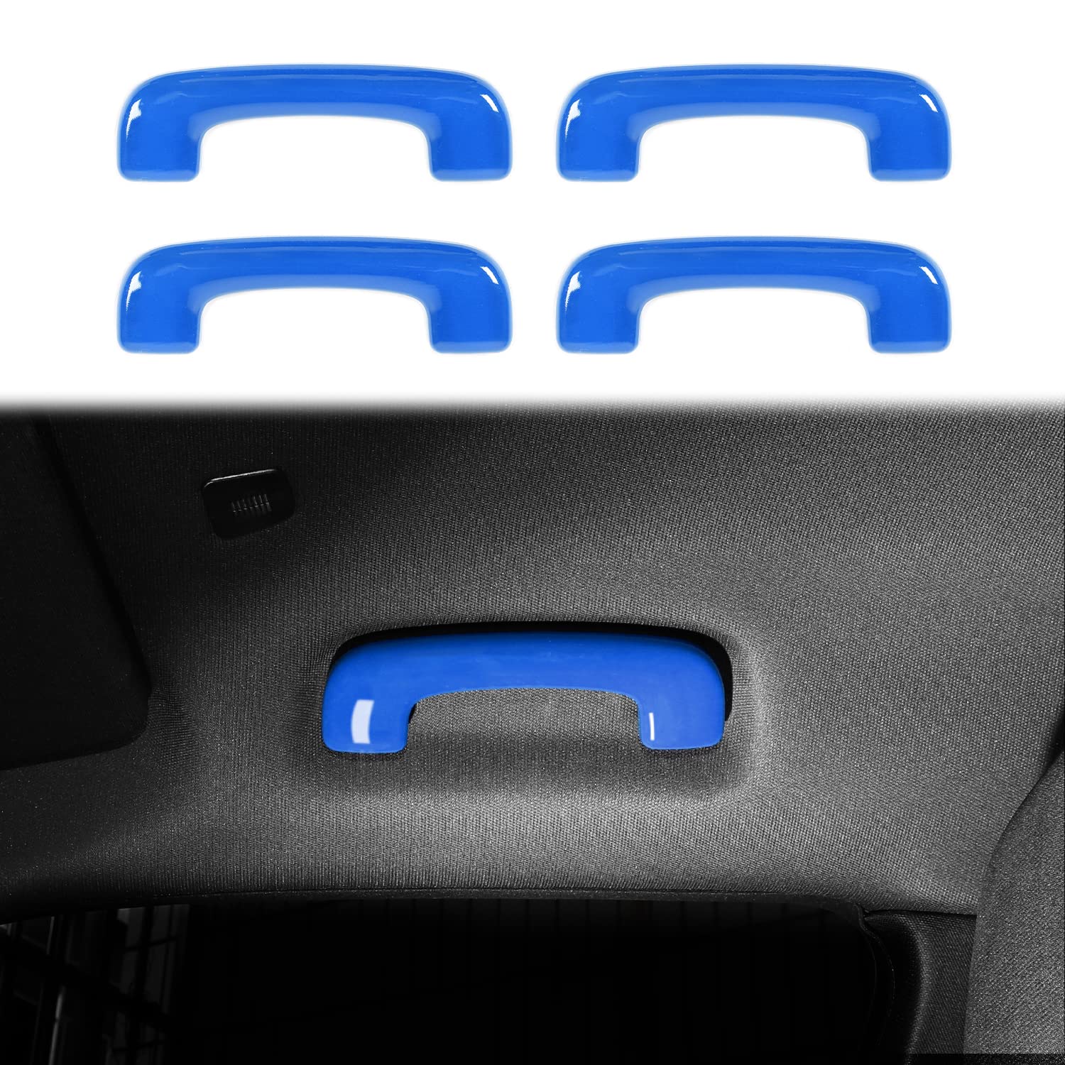2015-2024 Dodge Charger Roof Grab Handle Cover Trim - ABS Blue Interior Accessories (4pcs) | Durable ABS Material | Perfect for Car Interior Upgrade & Protection